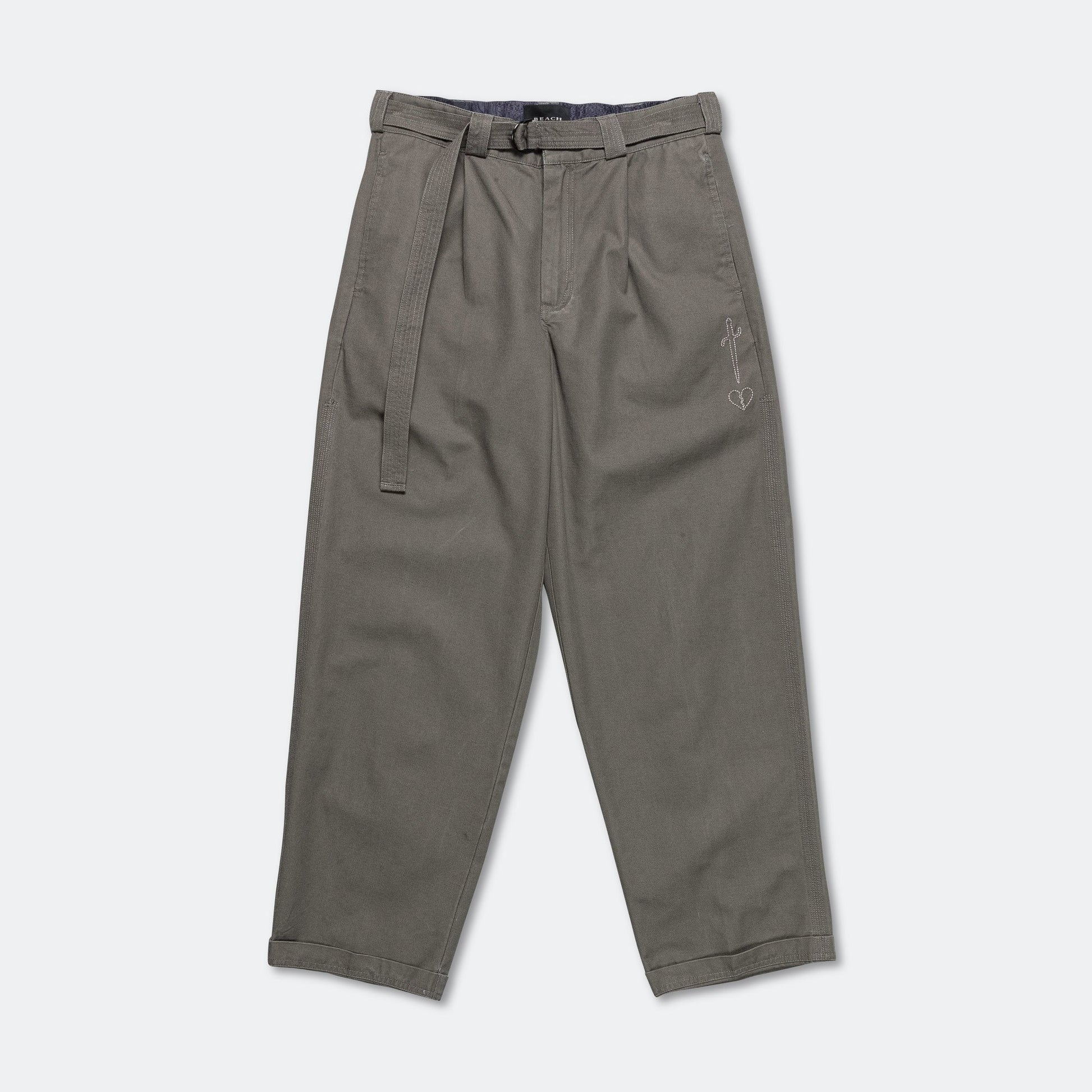 Pleated Work Pant - Pewter Green