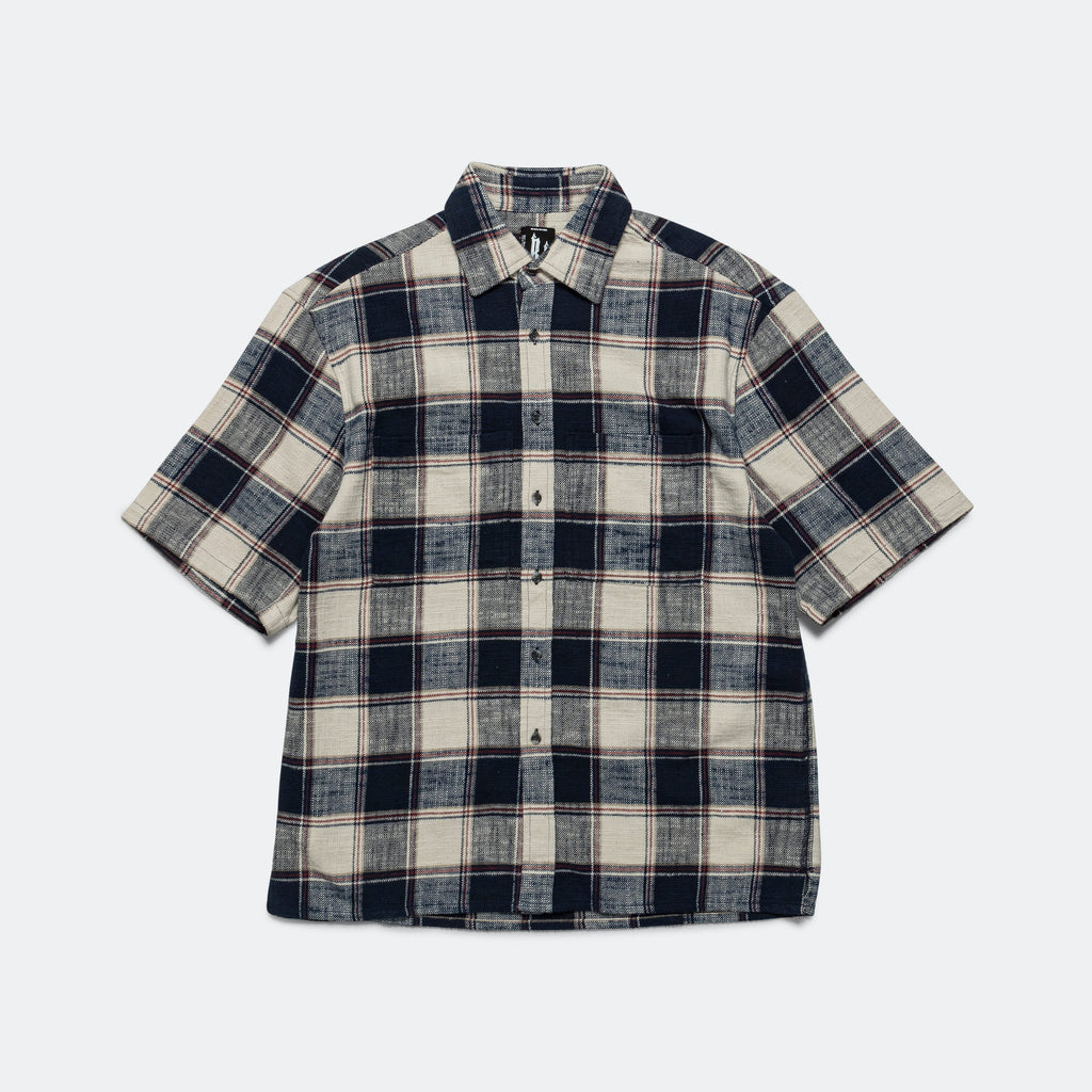 SS Pocket Shirt - Cream/Navy Plaid