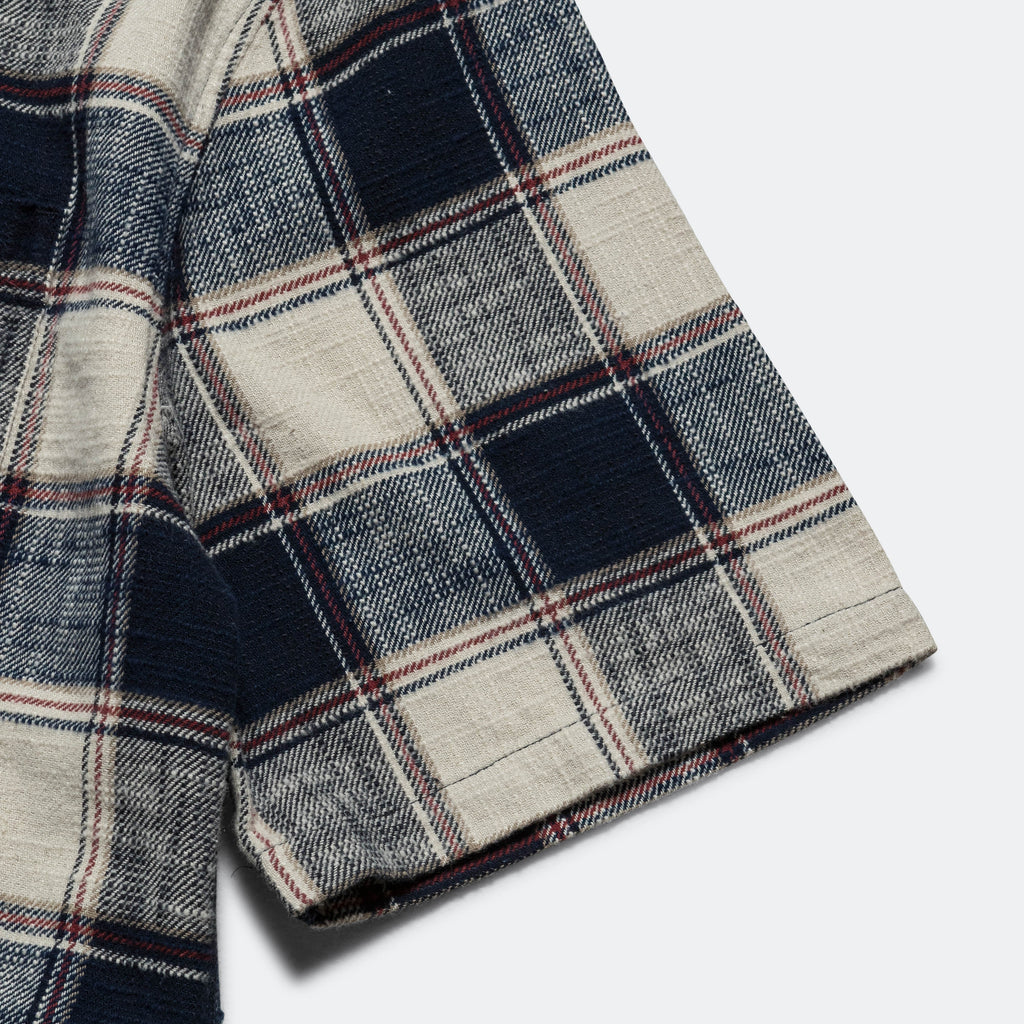 SS Pocket Shirt - Cream/Navy Plaid