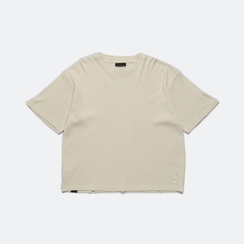 Waffle Boxy Tee - Bone