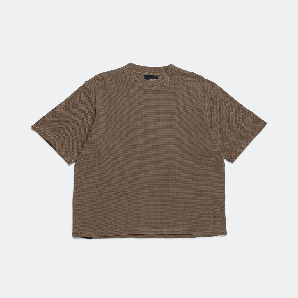 Waffle Boxy Tee - Brown