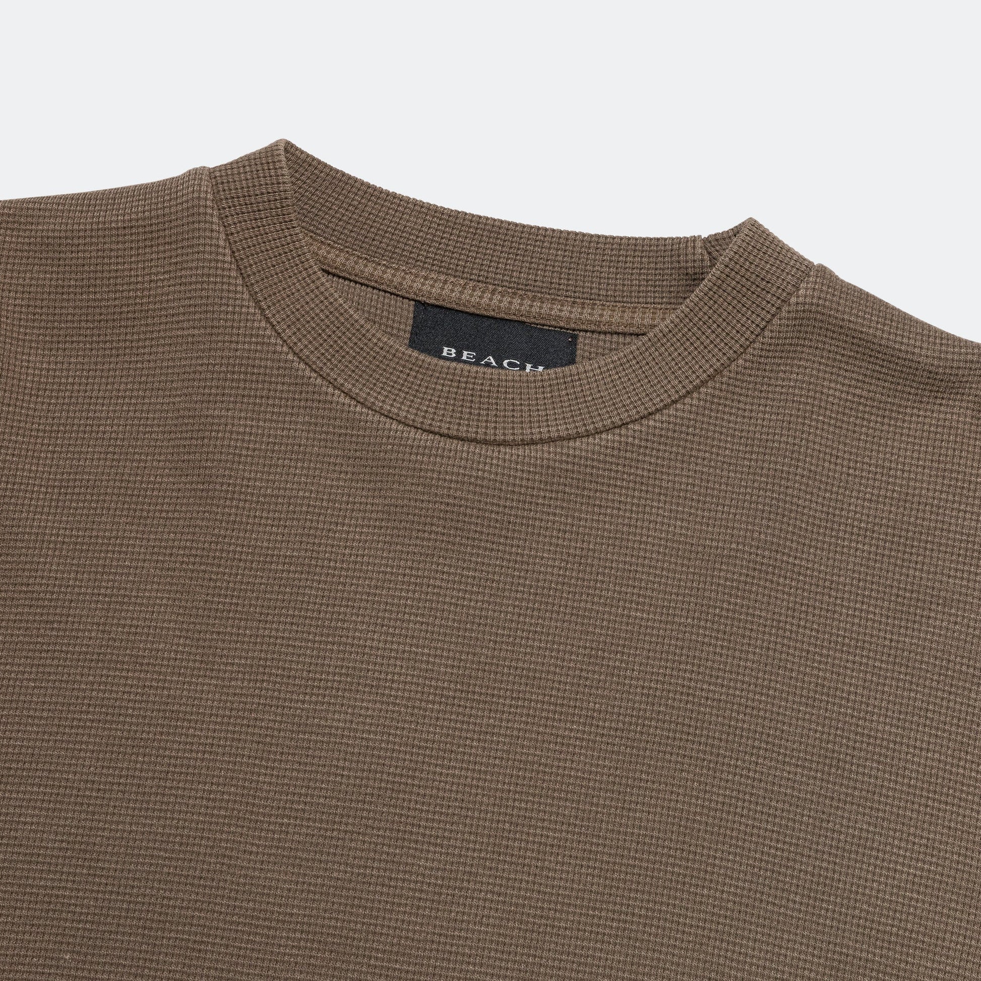 Waffle Boxy Tee - Brown