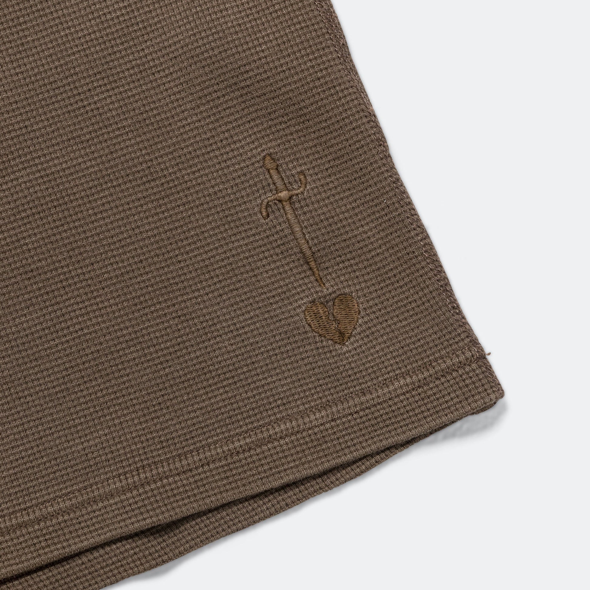 Waffle Boxy Tee - Brown