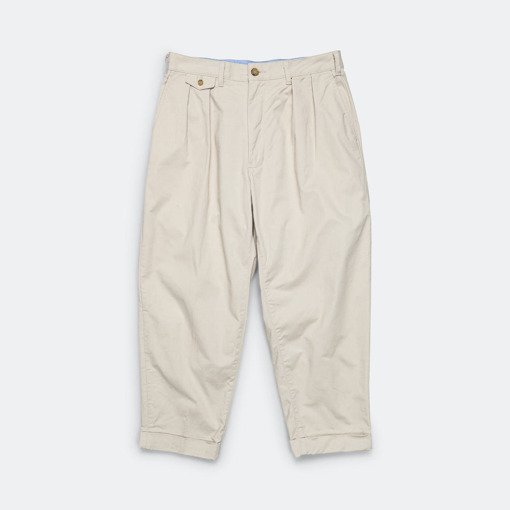 2 Pleats Trousers Twill - Cement