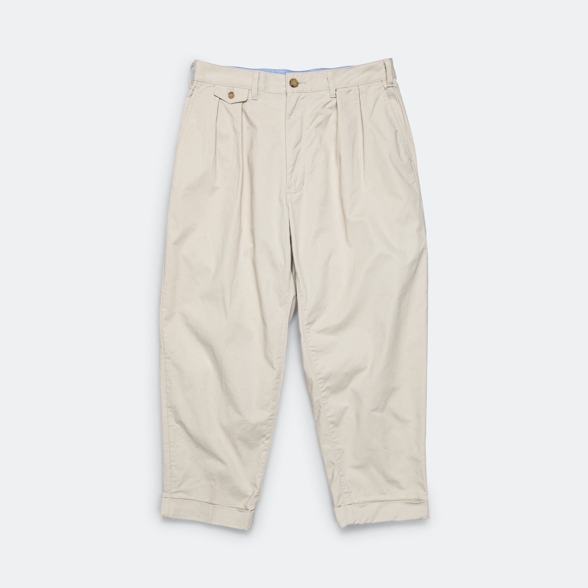 2 Pleats Trousers Twill - Cement