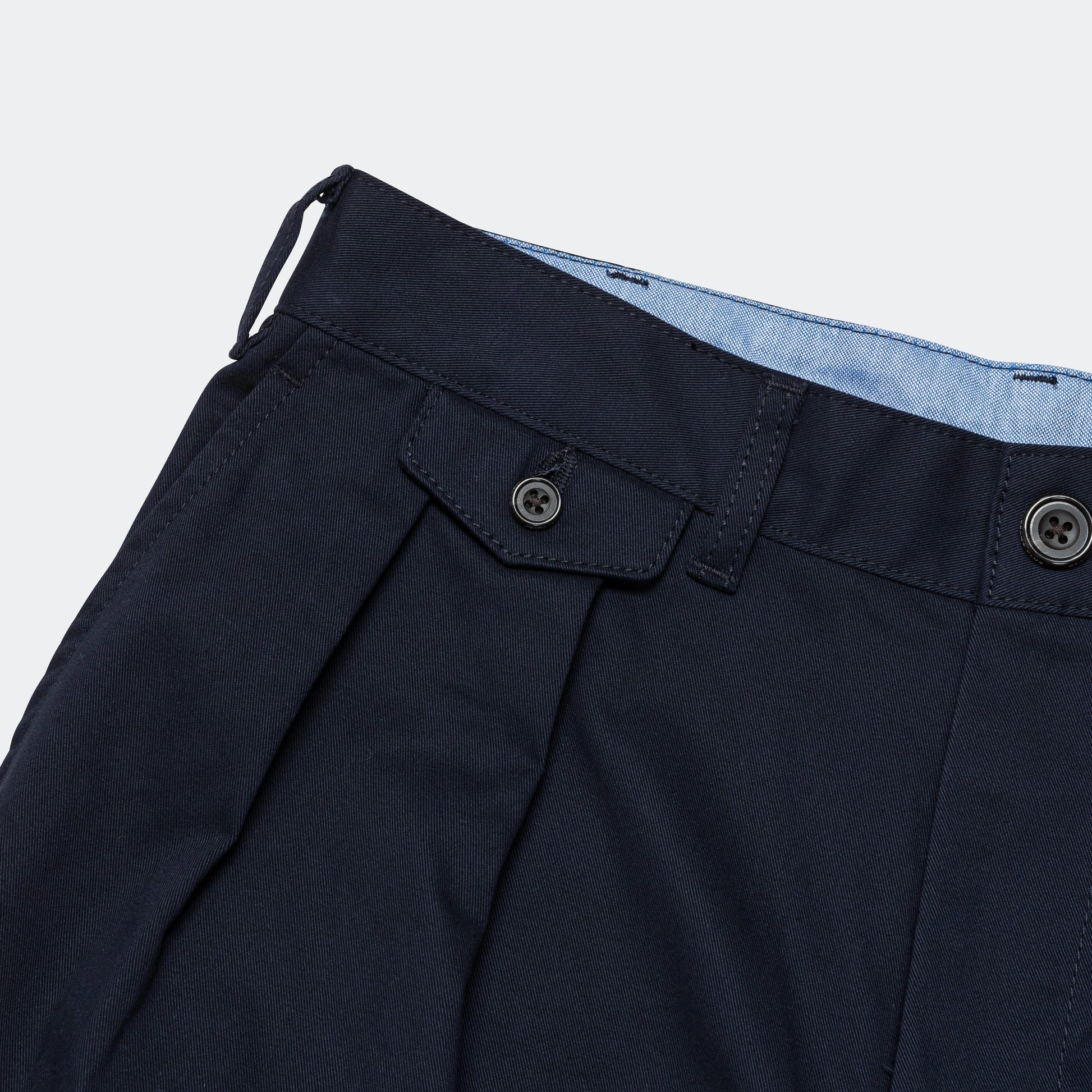 2 Pleats Trousers Twill - Navy