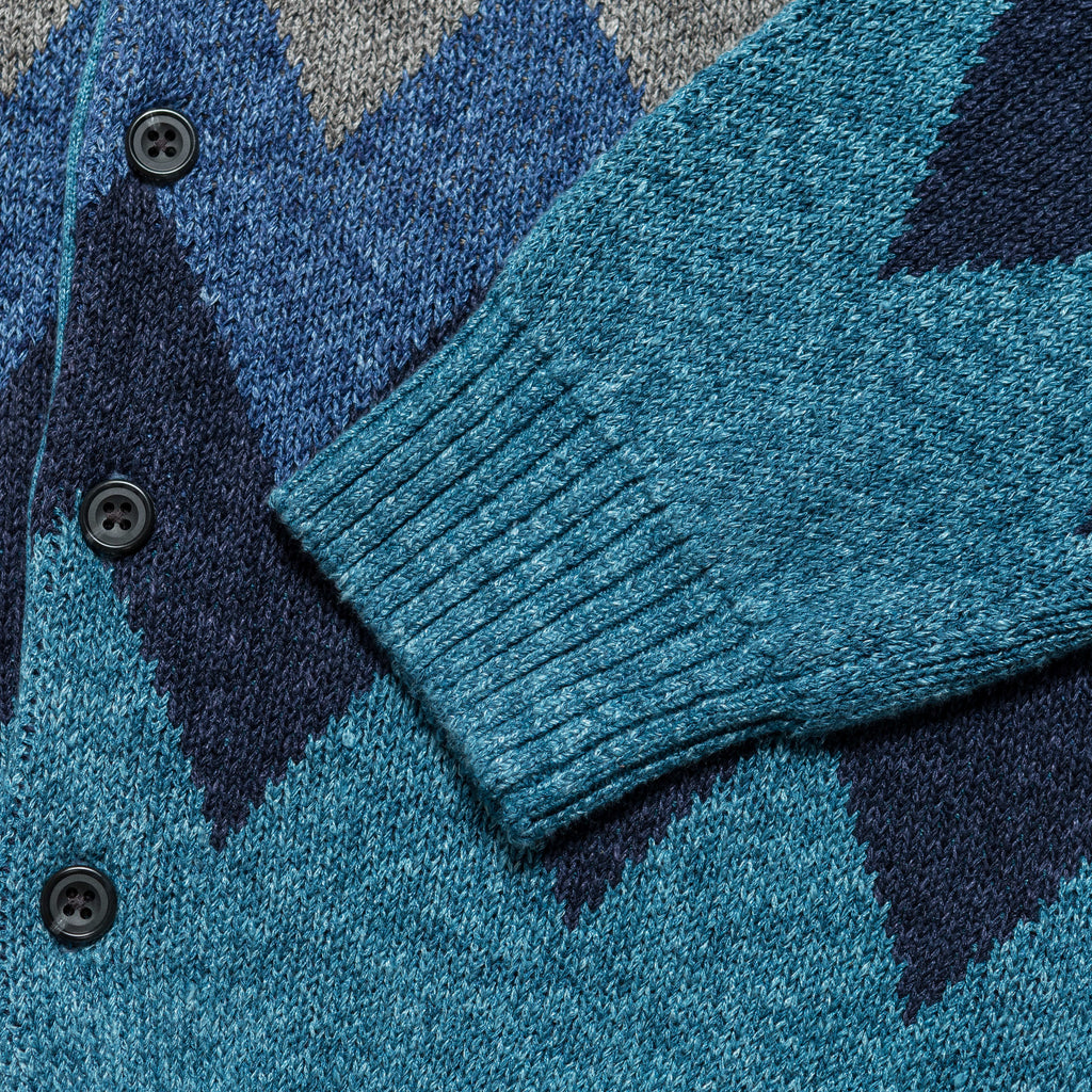 Cardigan Chevron Stripe Jacquard - Blue