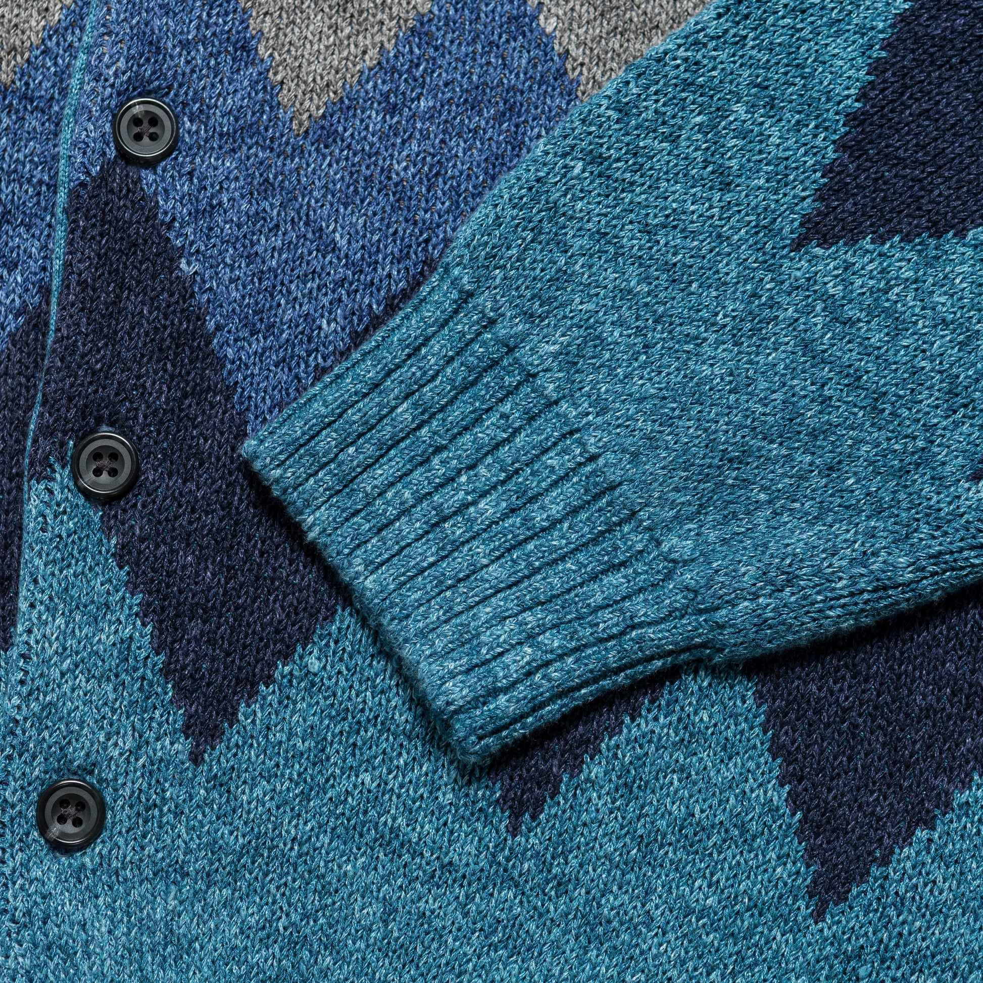 Cardigan Chevron Stripe Jacquard - Blue