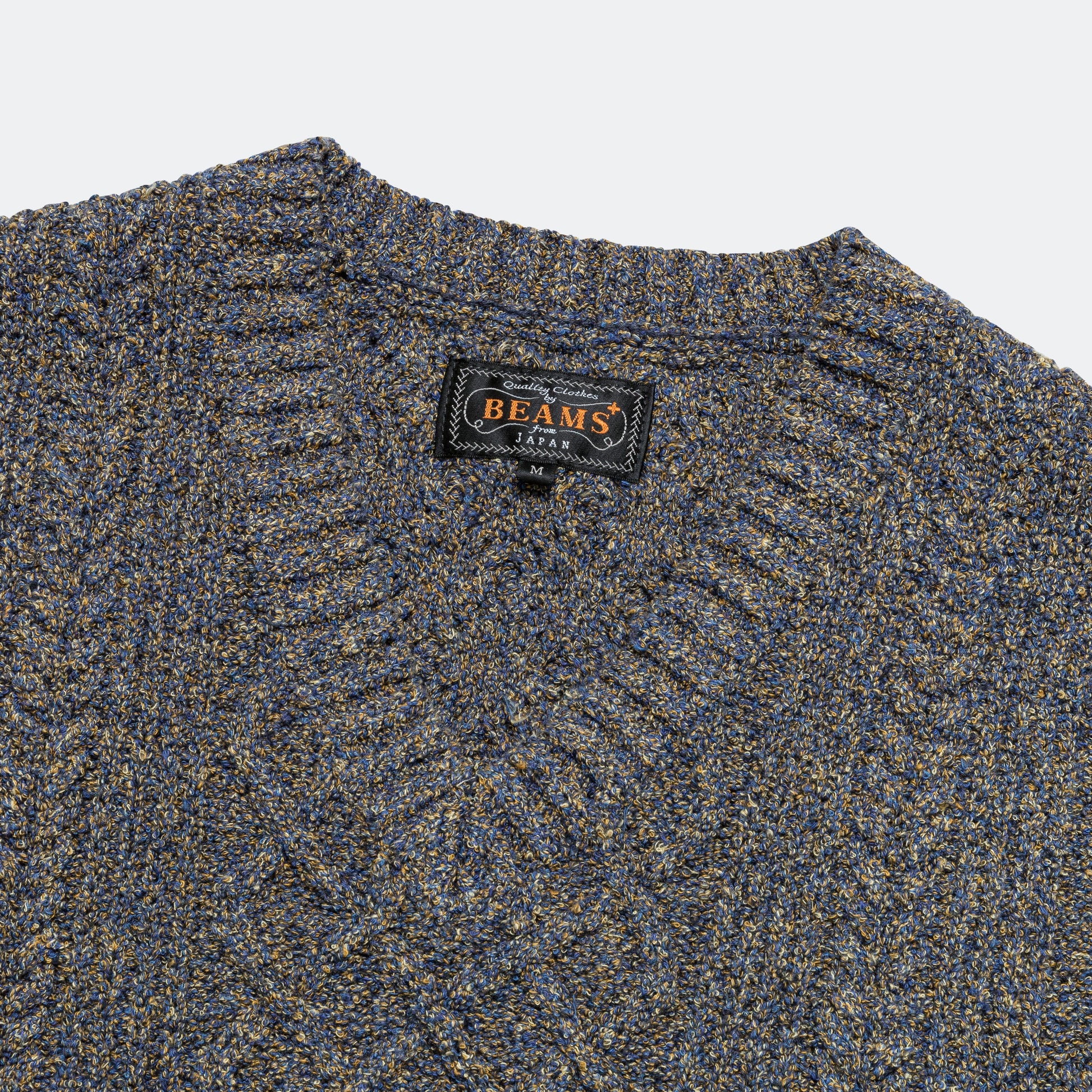 Cotton Linen Vest Alan Pattern - Navy
