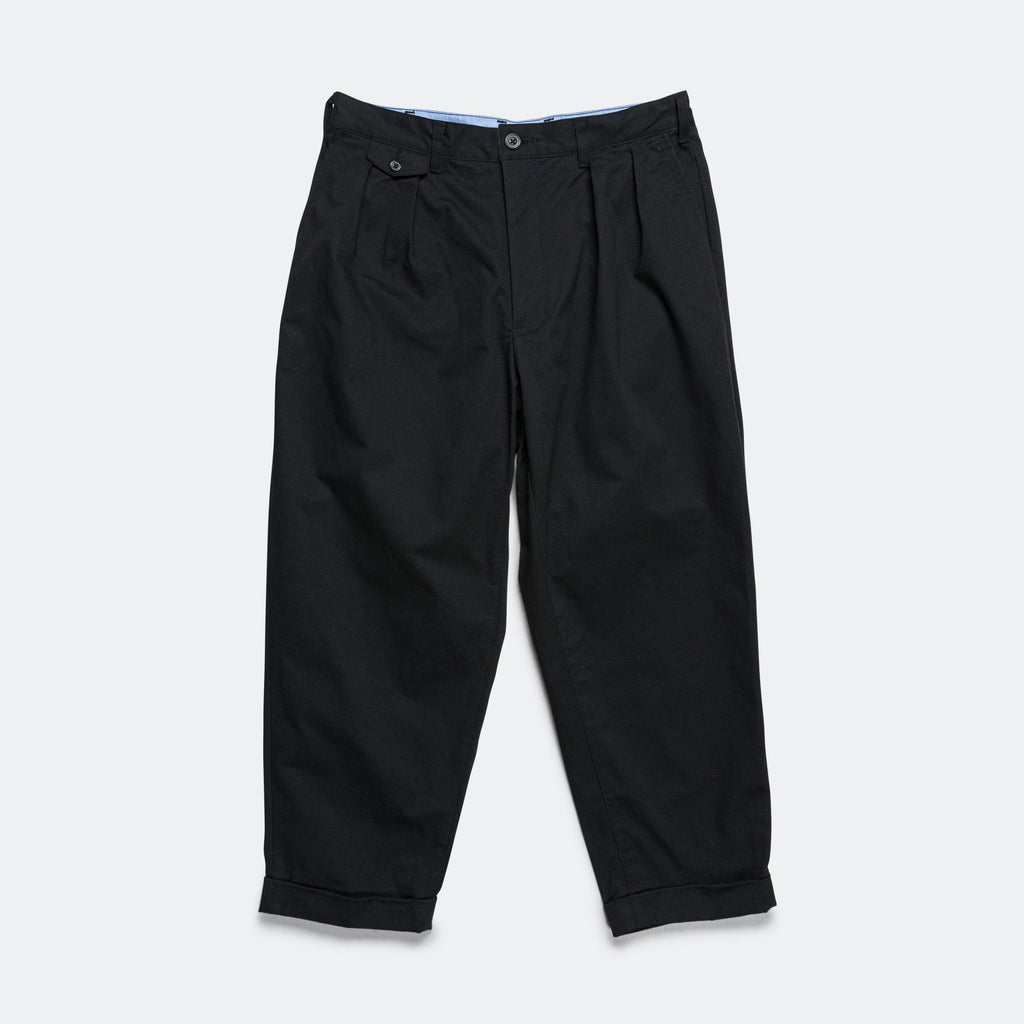 2 Pleats Trousers Twill - Black