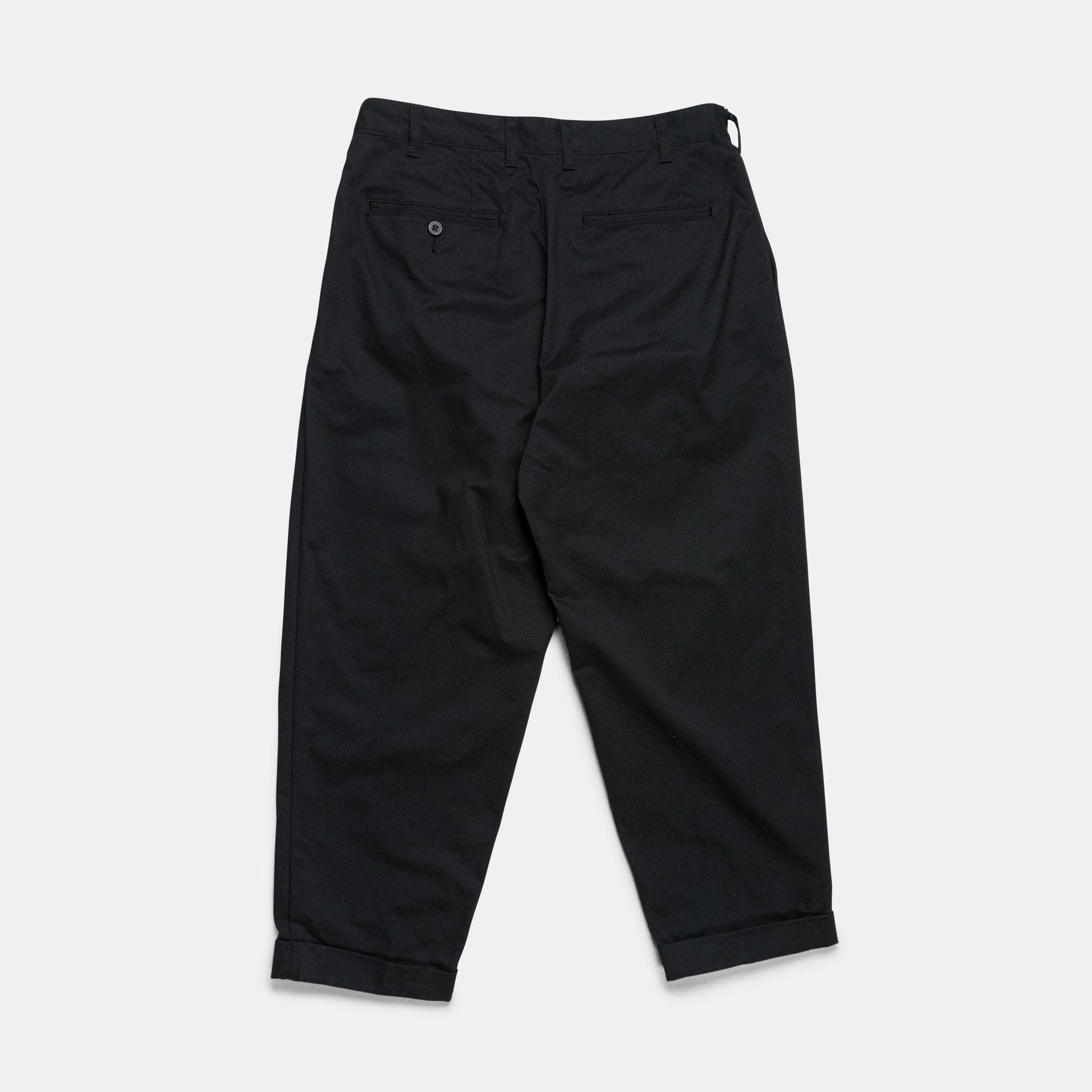 2 Pleats Trousers Twill - Black