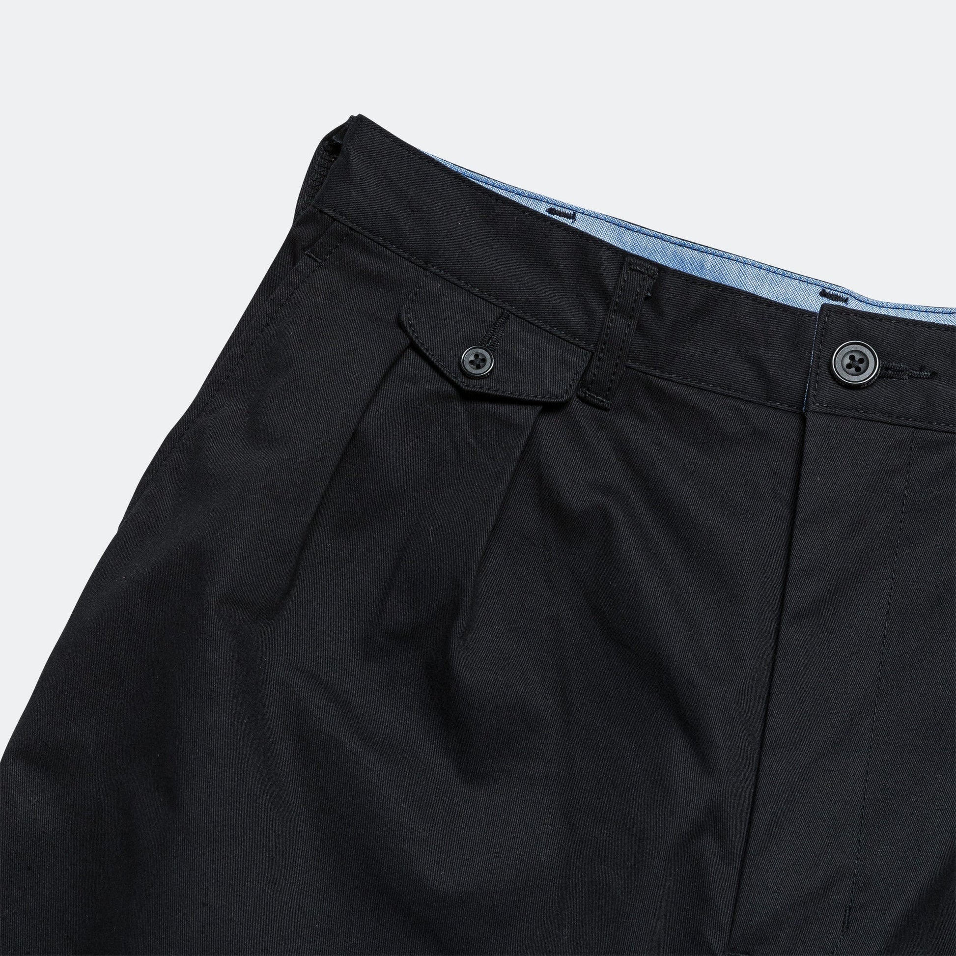 2 Pleats Trousers Twill - Black