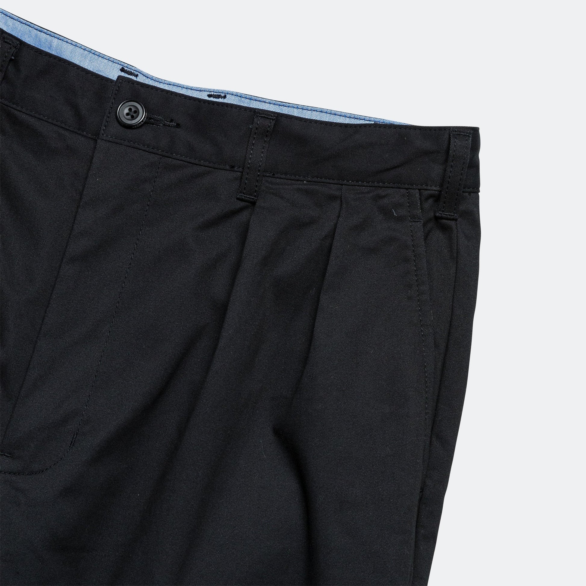 2 Pleats Trousers Twill - Black