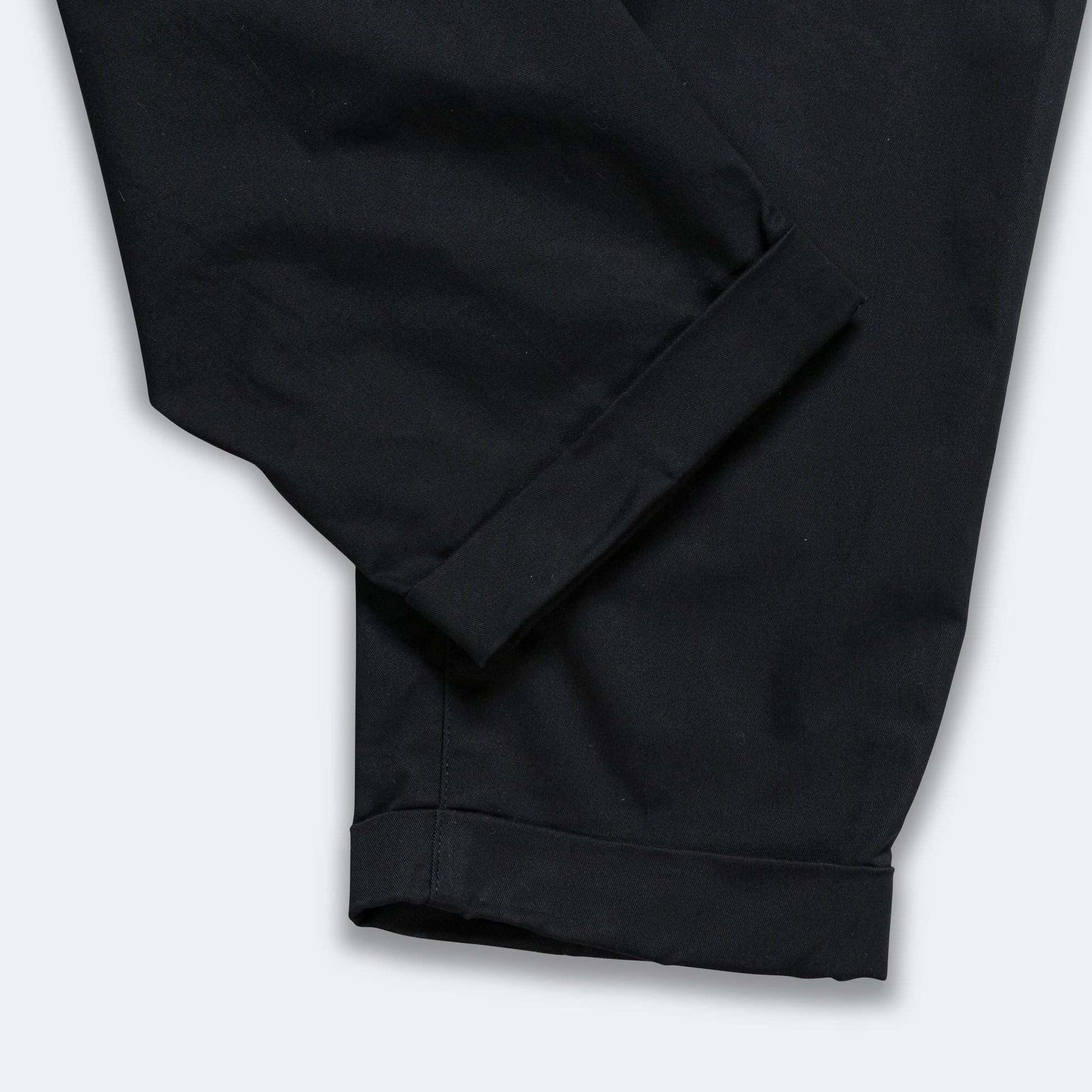 2 Pleats Trousers Twill - Black