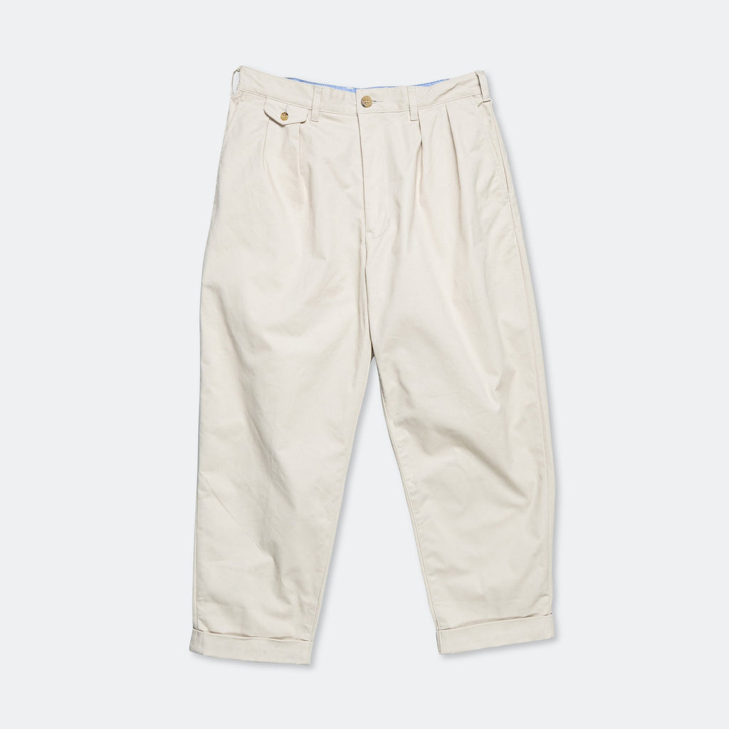 2 Pleat Twill Pants - Cement