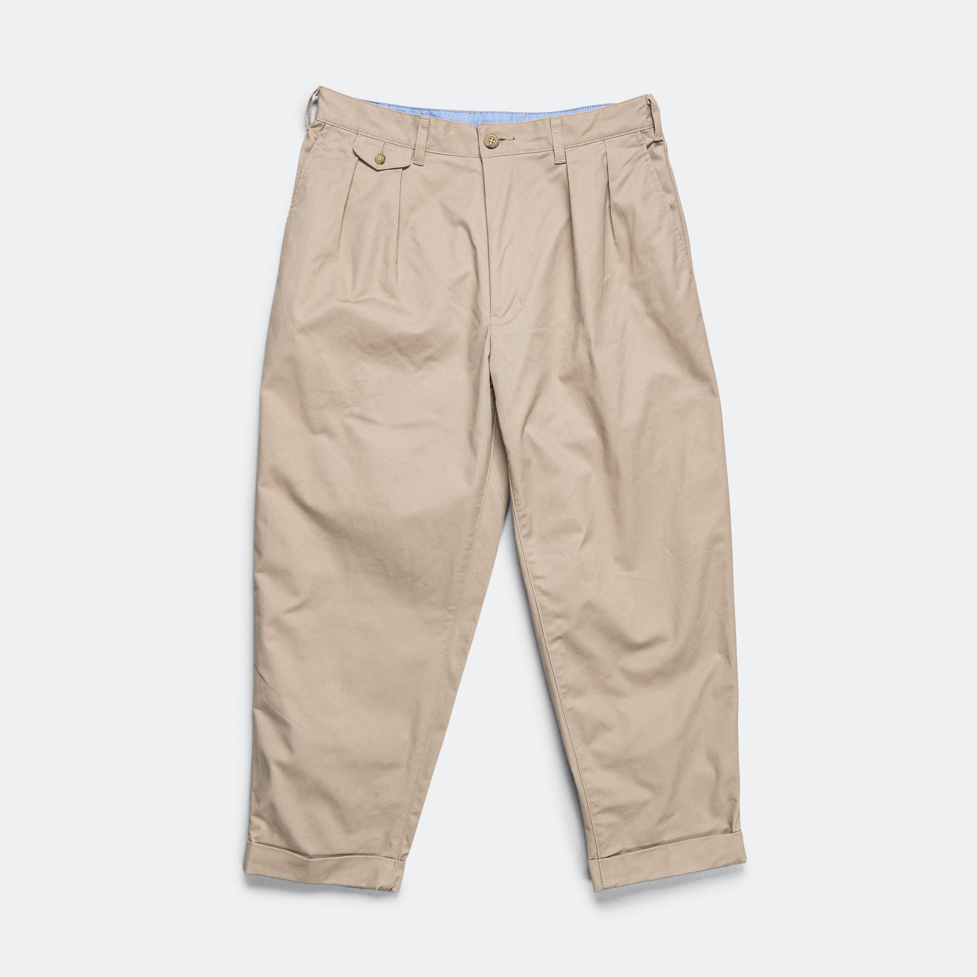 2 Pleat Twill Pants - Khaki