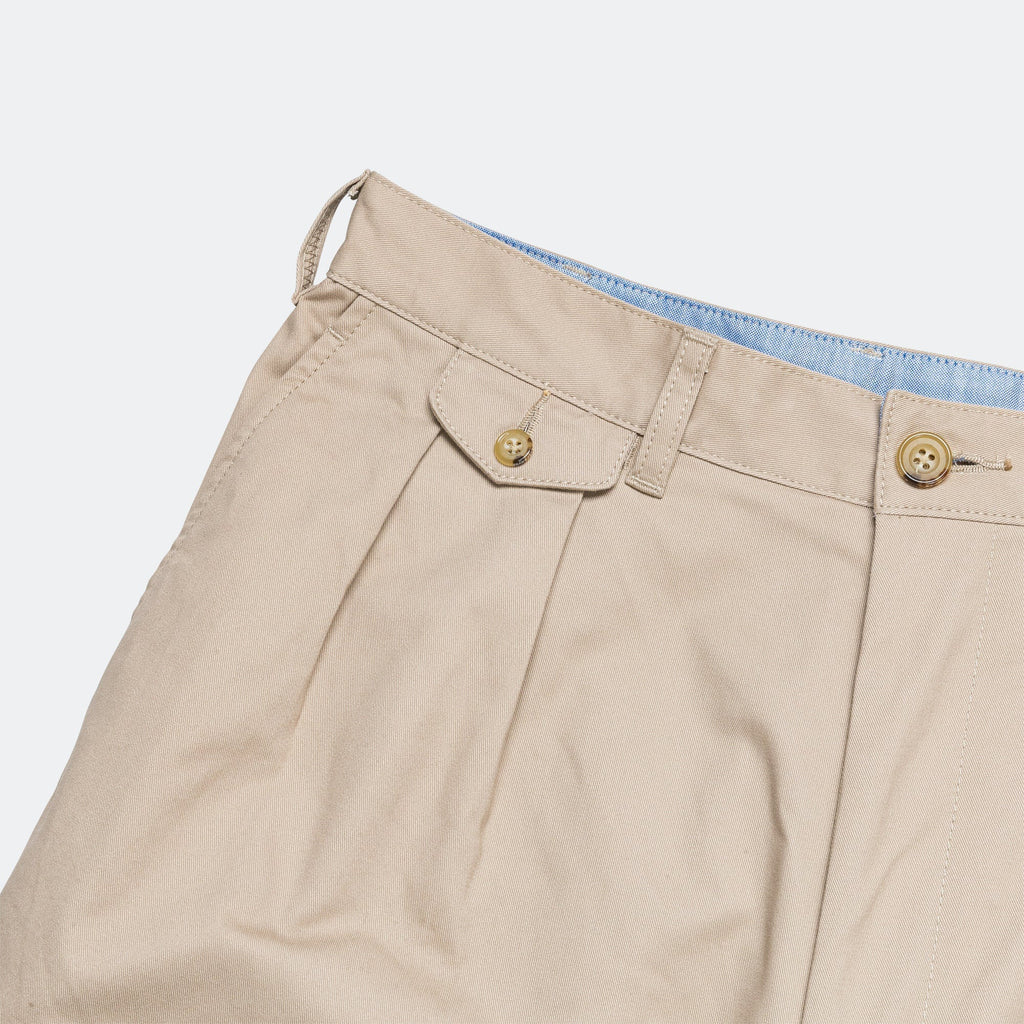 2 Pleat Twill Pants - Khaki