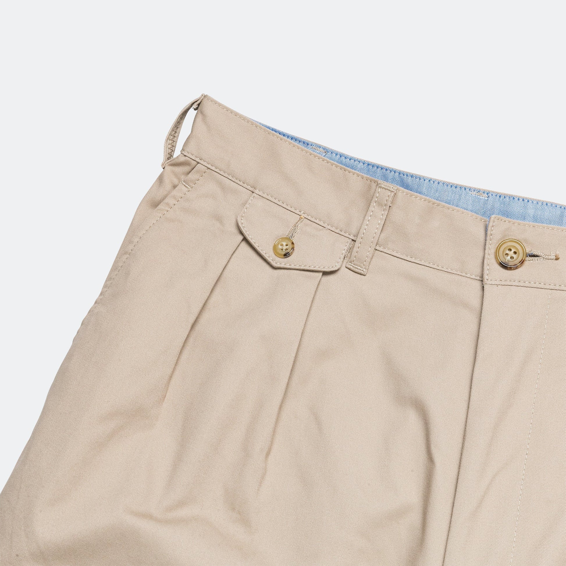 2 Pleat Twill Pants - Khaki
