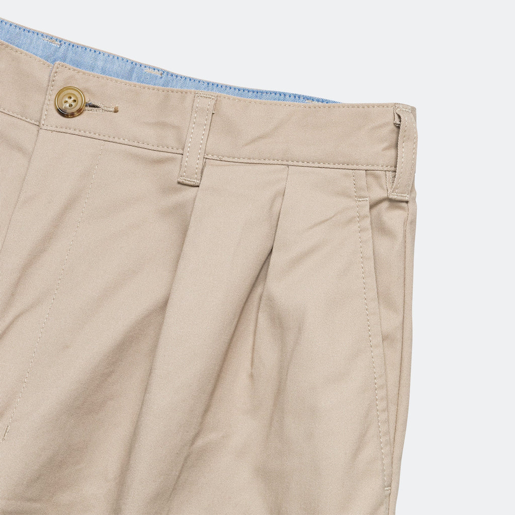 2 Pleat Twill Pants - Khaki
