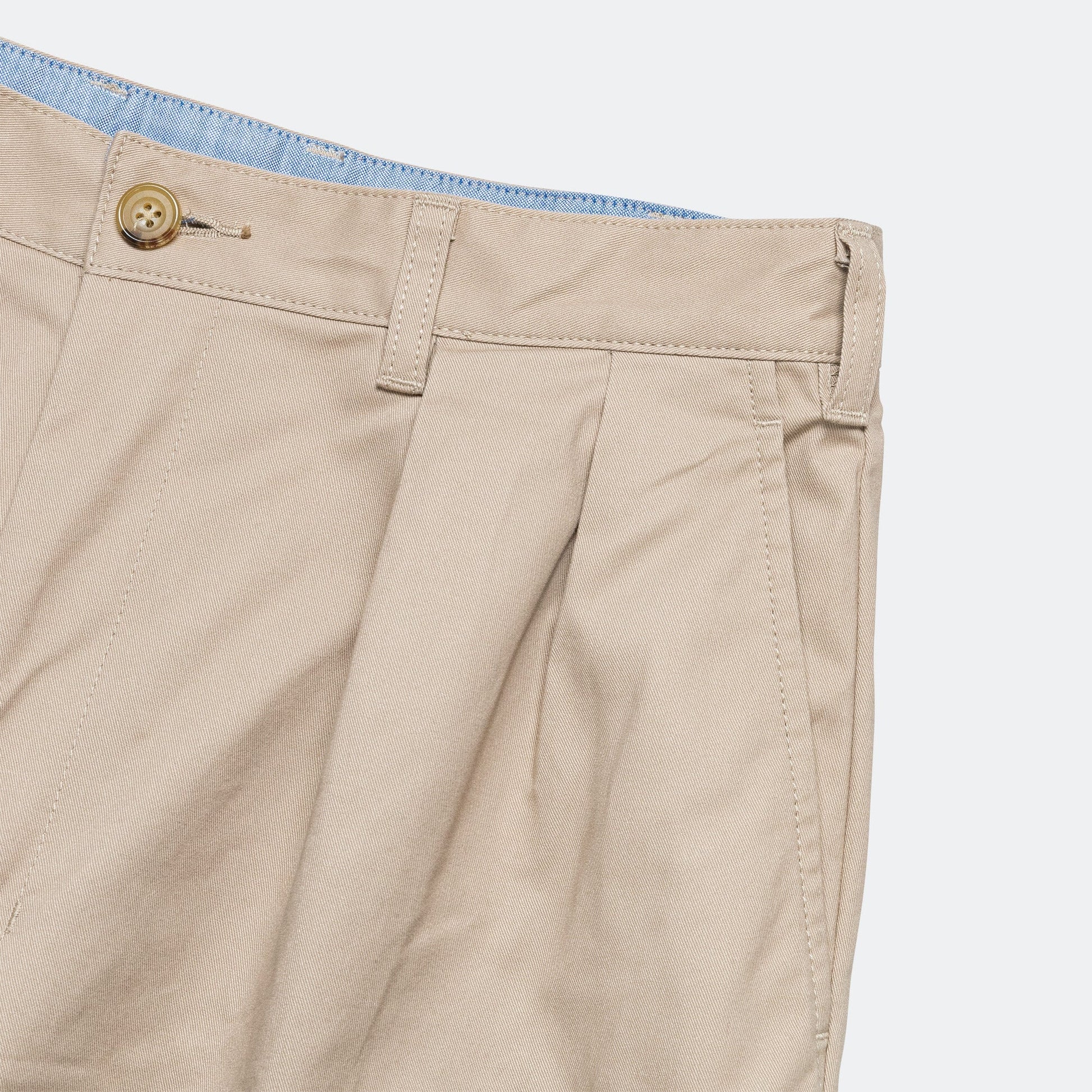 2 Pleat Twill Pants - Khaki