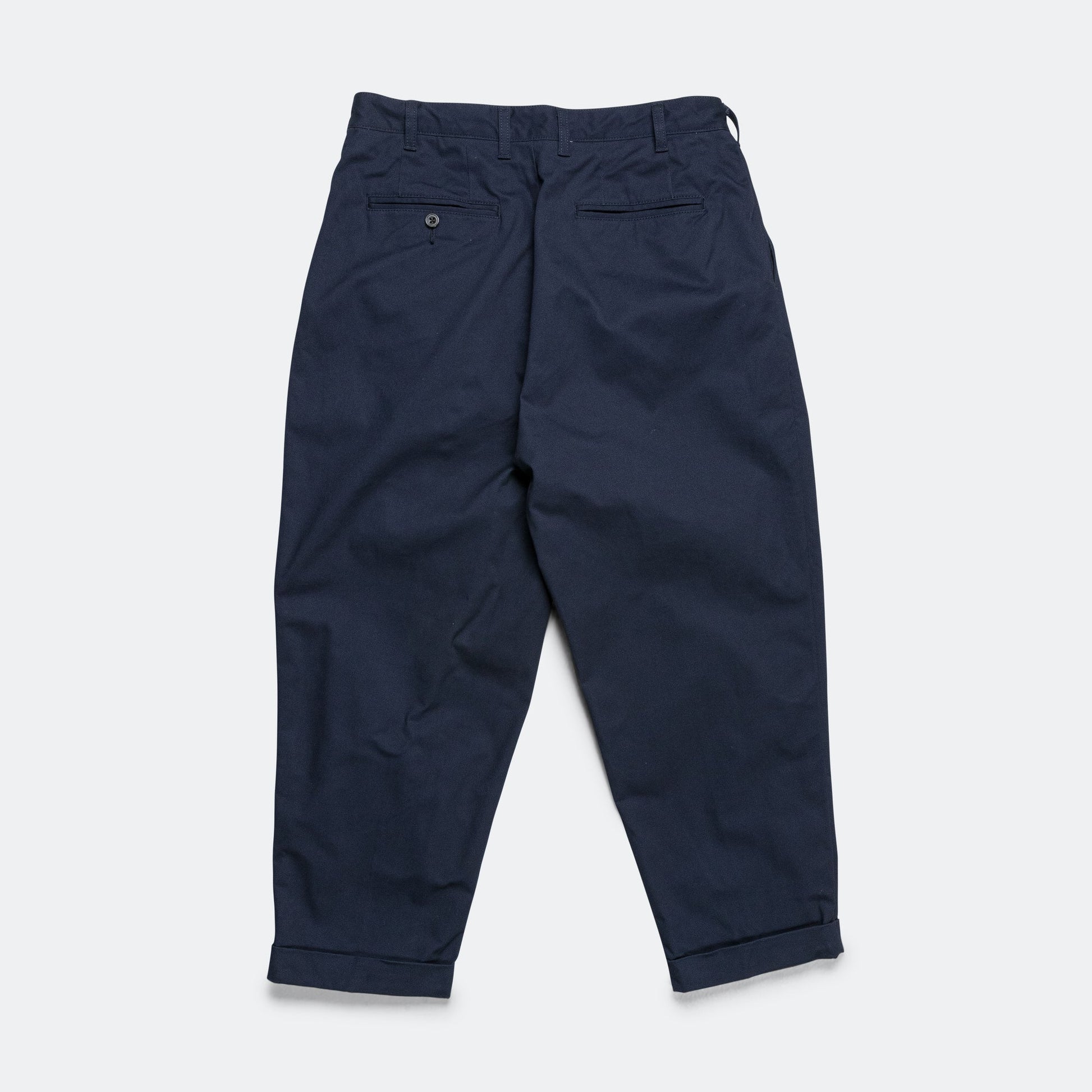 2 Pleat Twill Pants - Navy