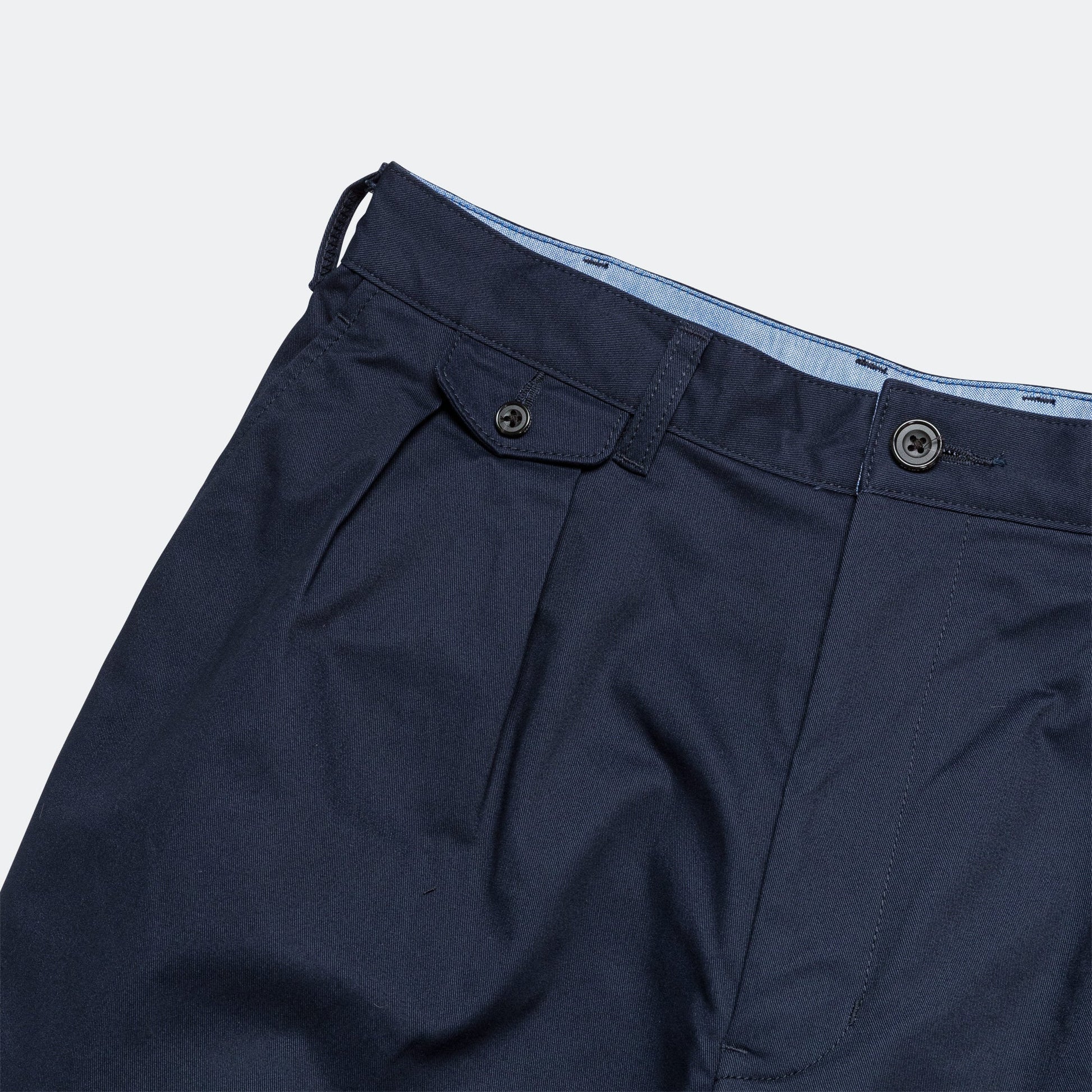 2 Pleat Twill Pants - Navy
