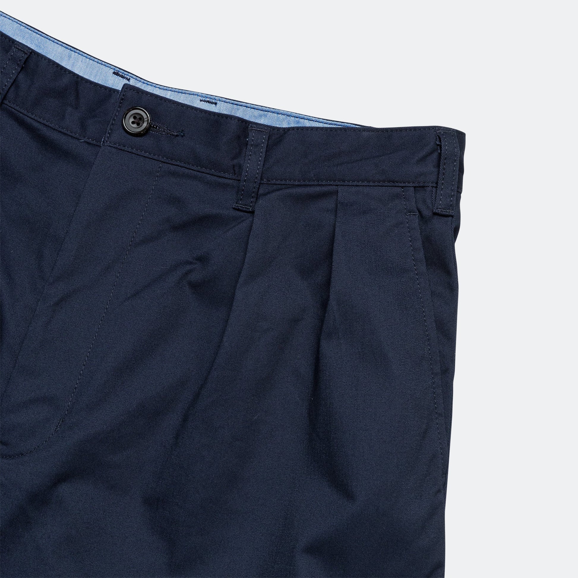 2 Pleat Twill Pants - Navy
