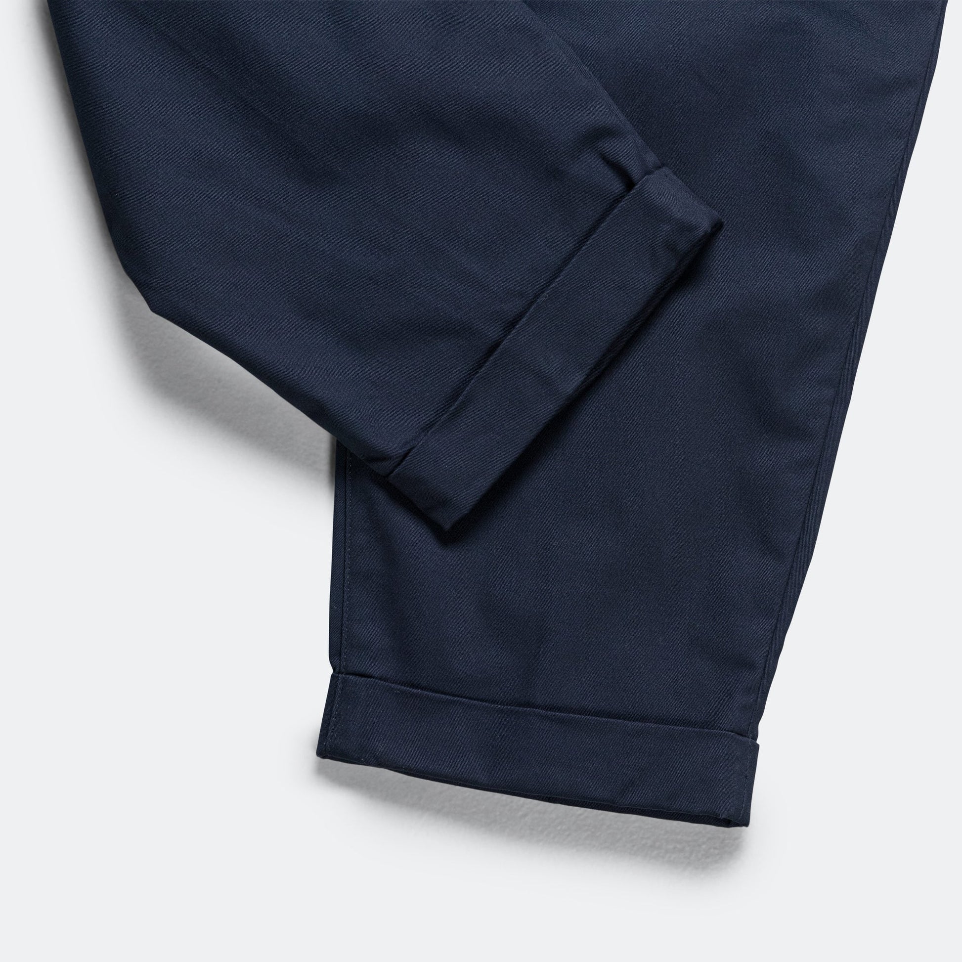 2 Pleat Twill Pants - Navy