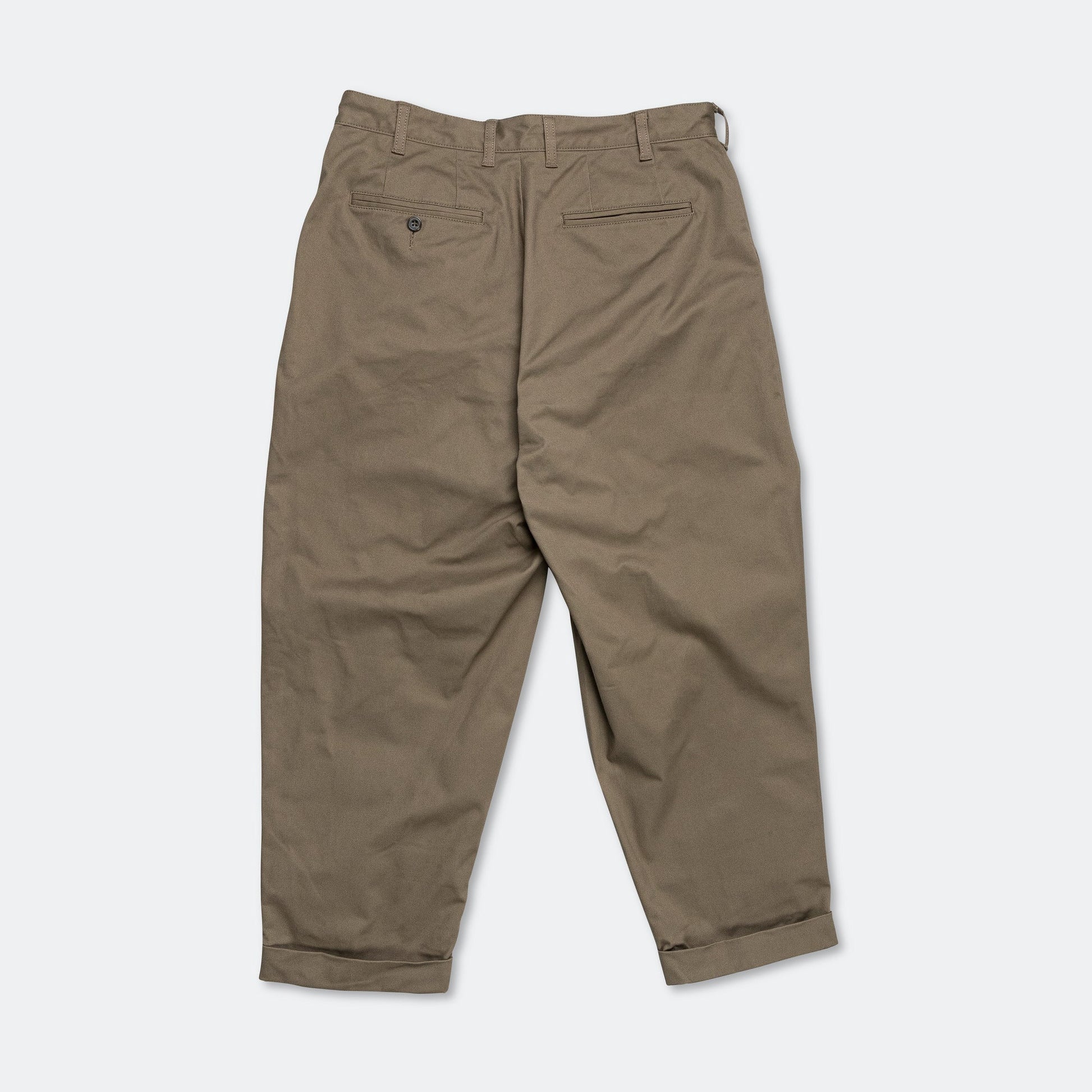 2 Pleat Twill Pants - Olive