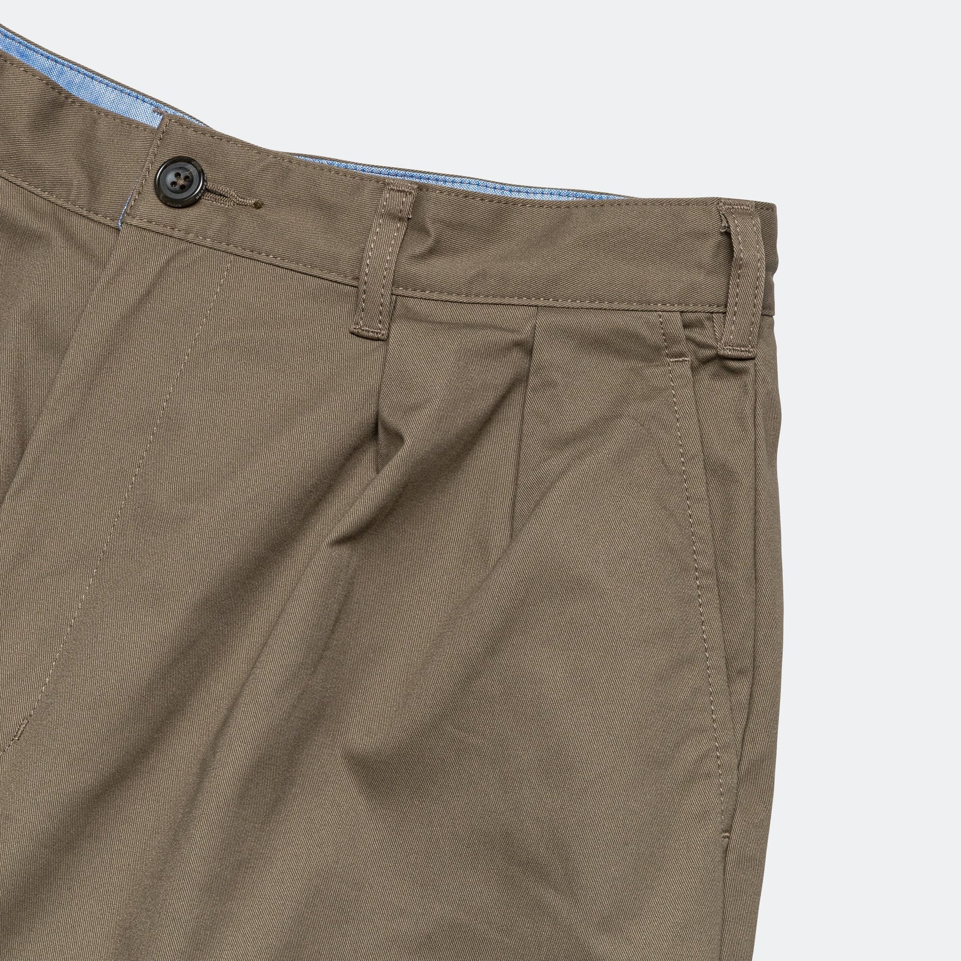 2 Pleat Twill Pants - Olive