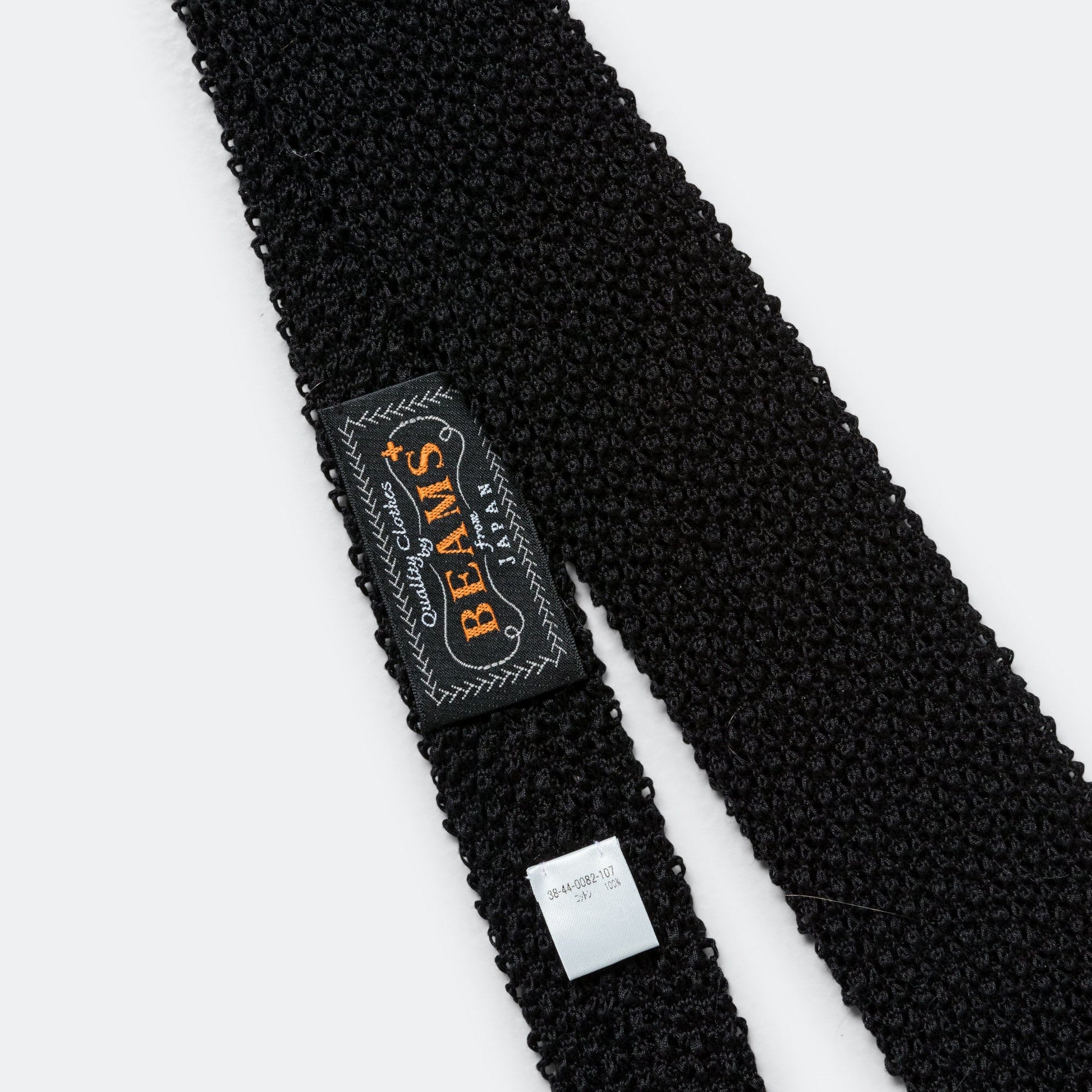 Cotton Knit Tie Solid - Black