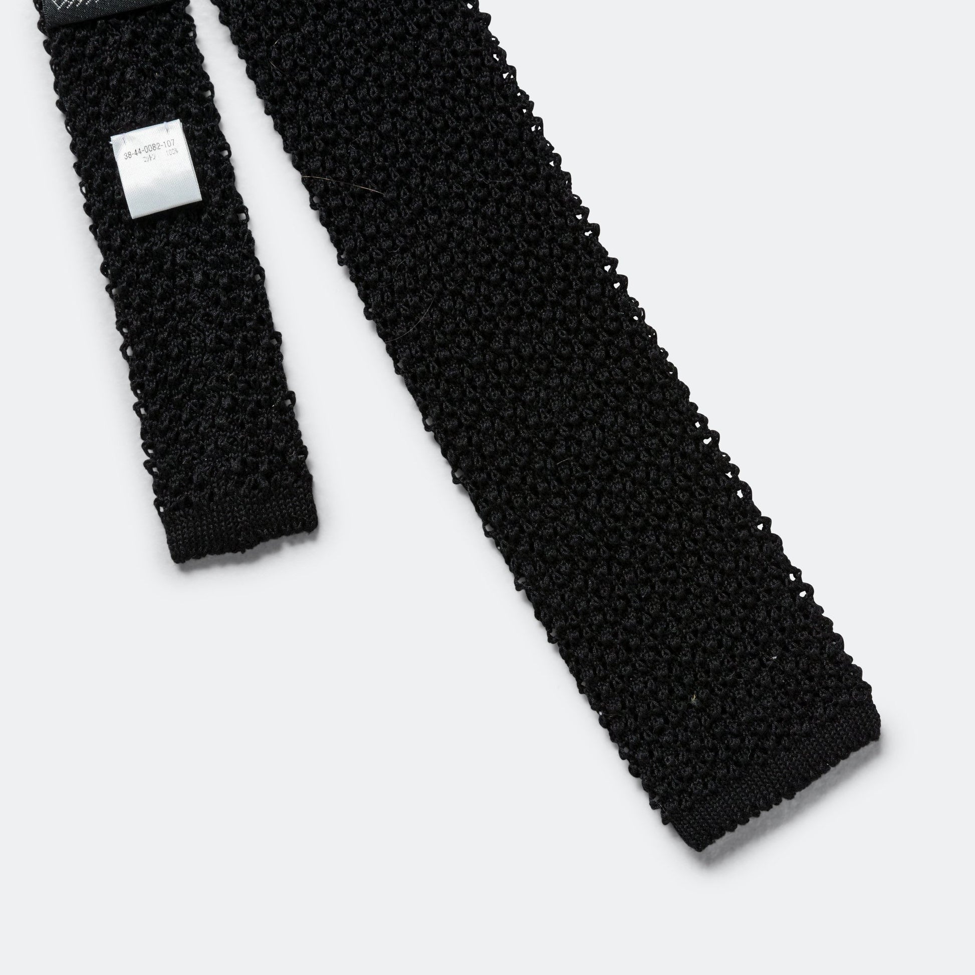 Cotton Knit Tie Solid - Black