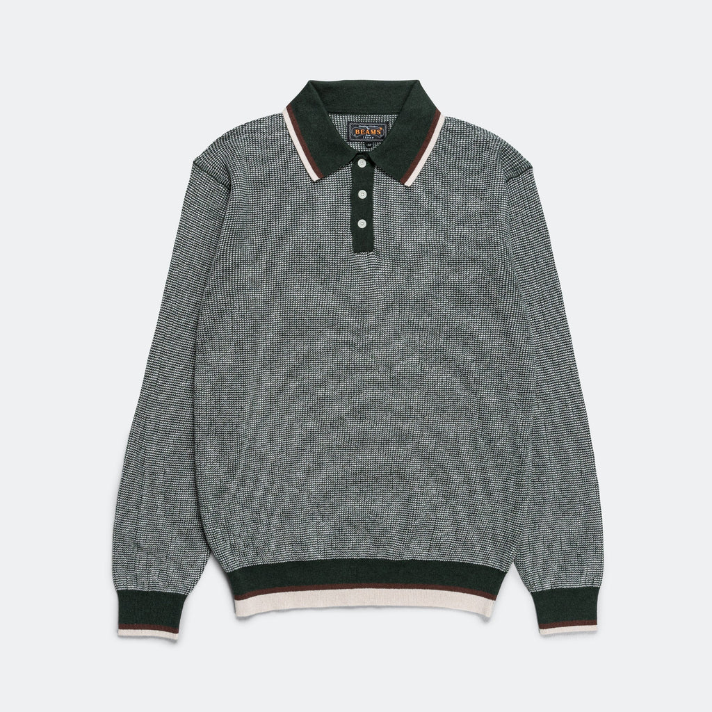 Knit Polo Collar Line - Green