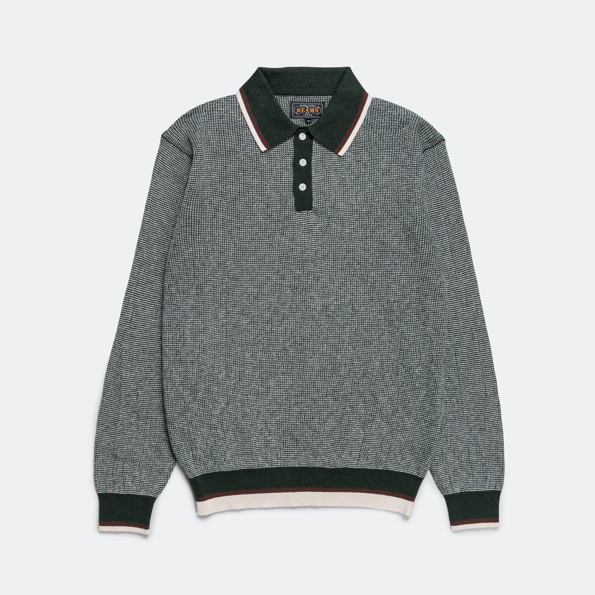 Knit Polo Collar Line - Green