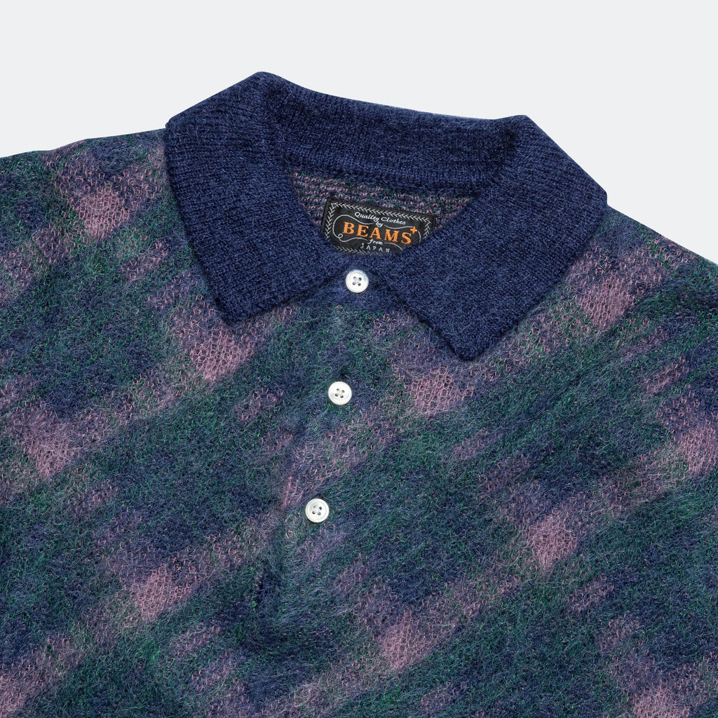 Knit Polo Stripe - Navy