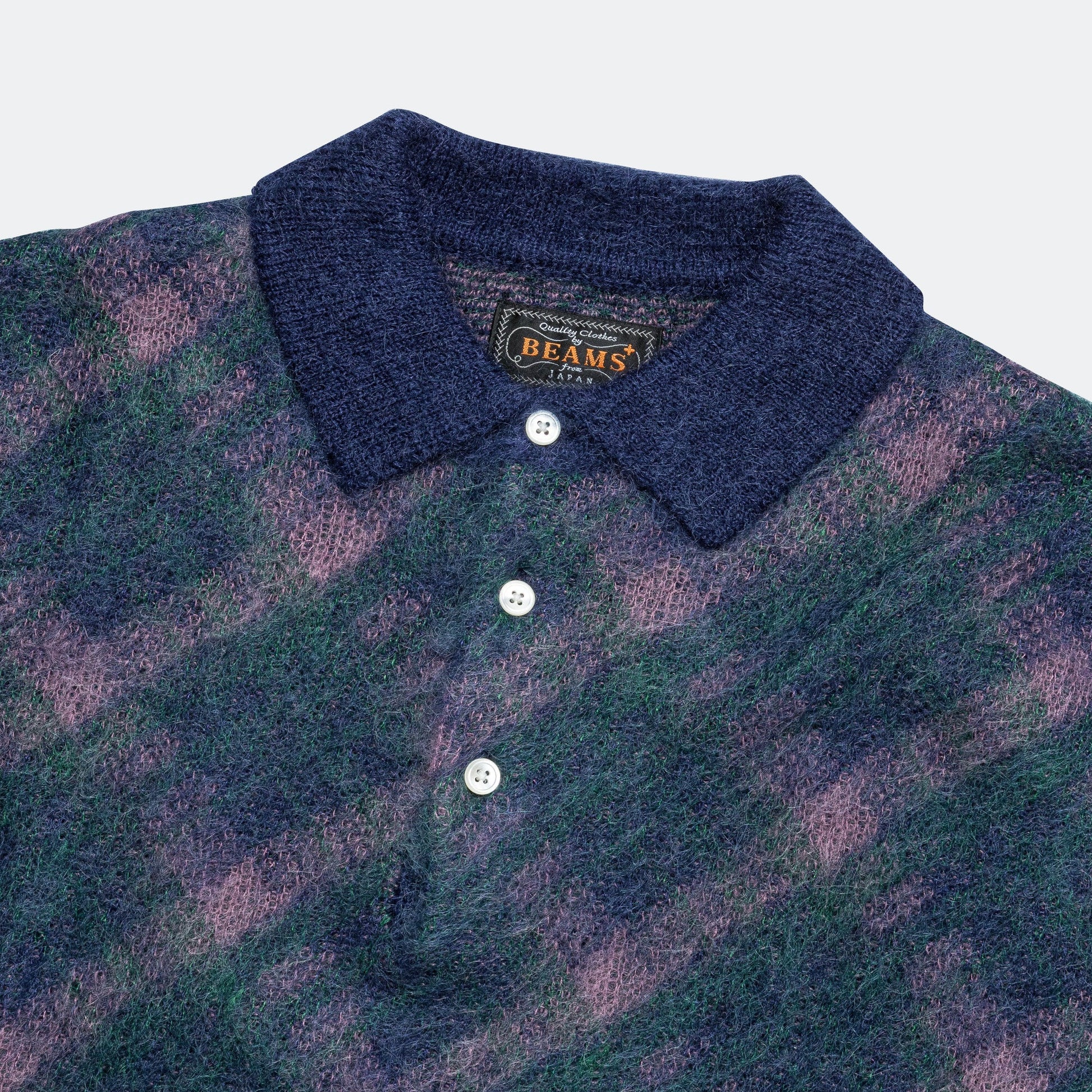 Knit Polo Stripe - Navy