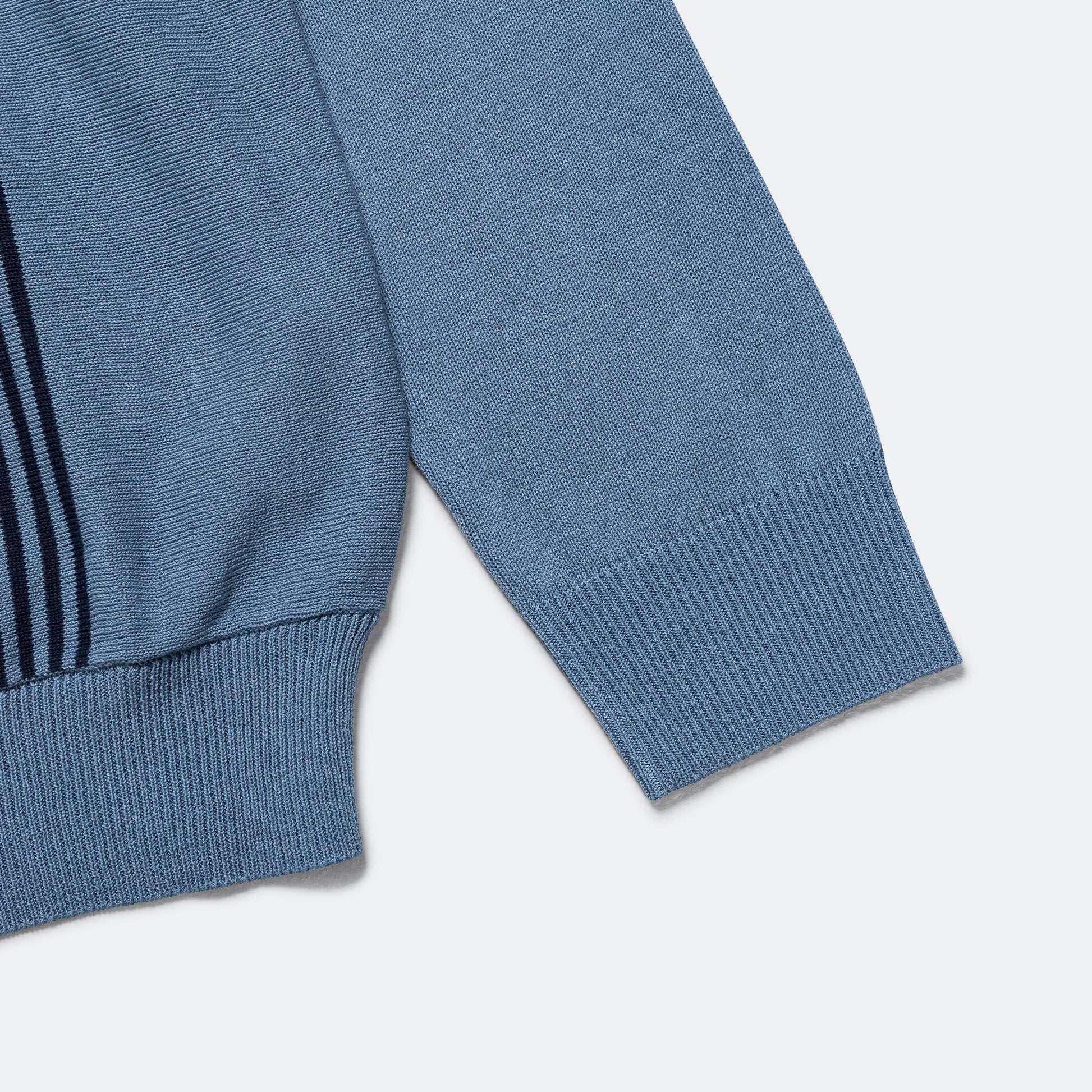 Knit Polo Stripe 12G - Blue