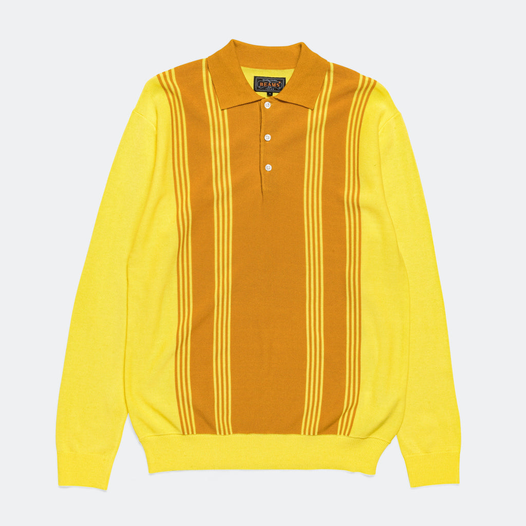 Knit Polo Stripe 12G - Yellow