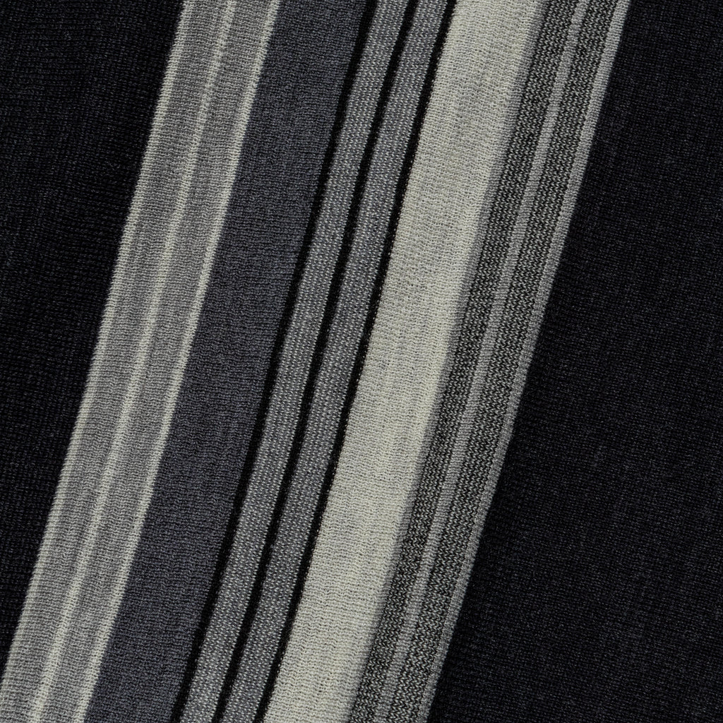 Knit Polo Stripe - Charcoal Grey
