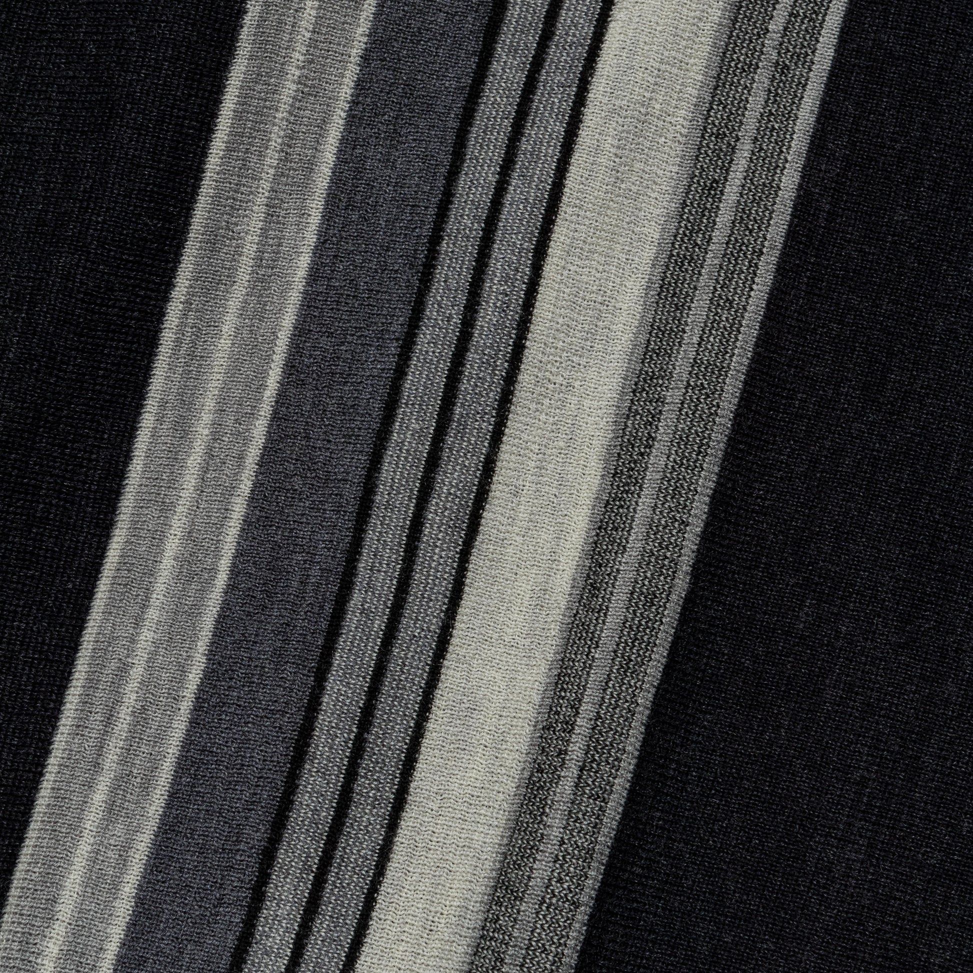 Knit Polo Stripe - Charcoal Grey