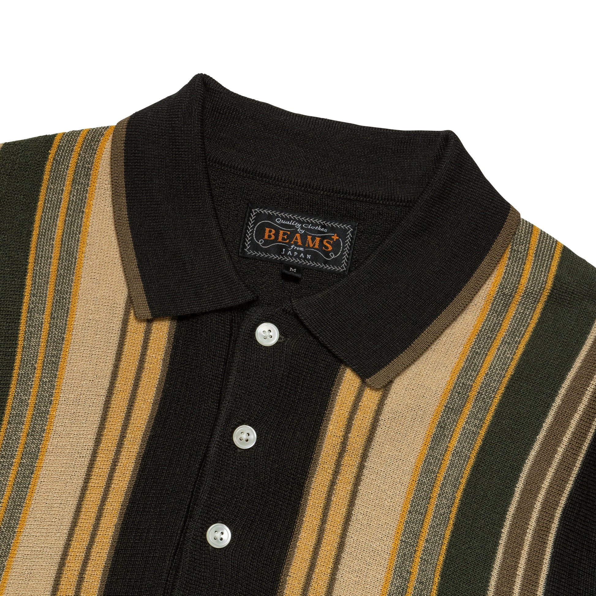 Knit Polo Stripe - Dark Green