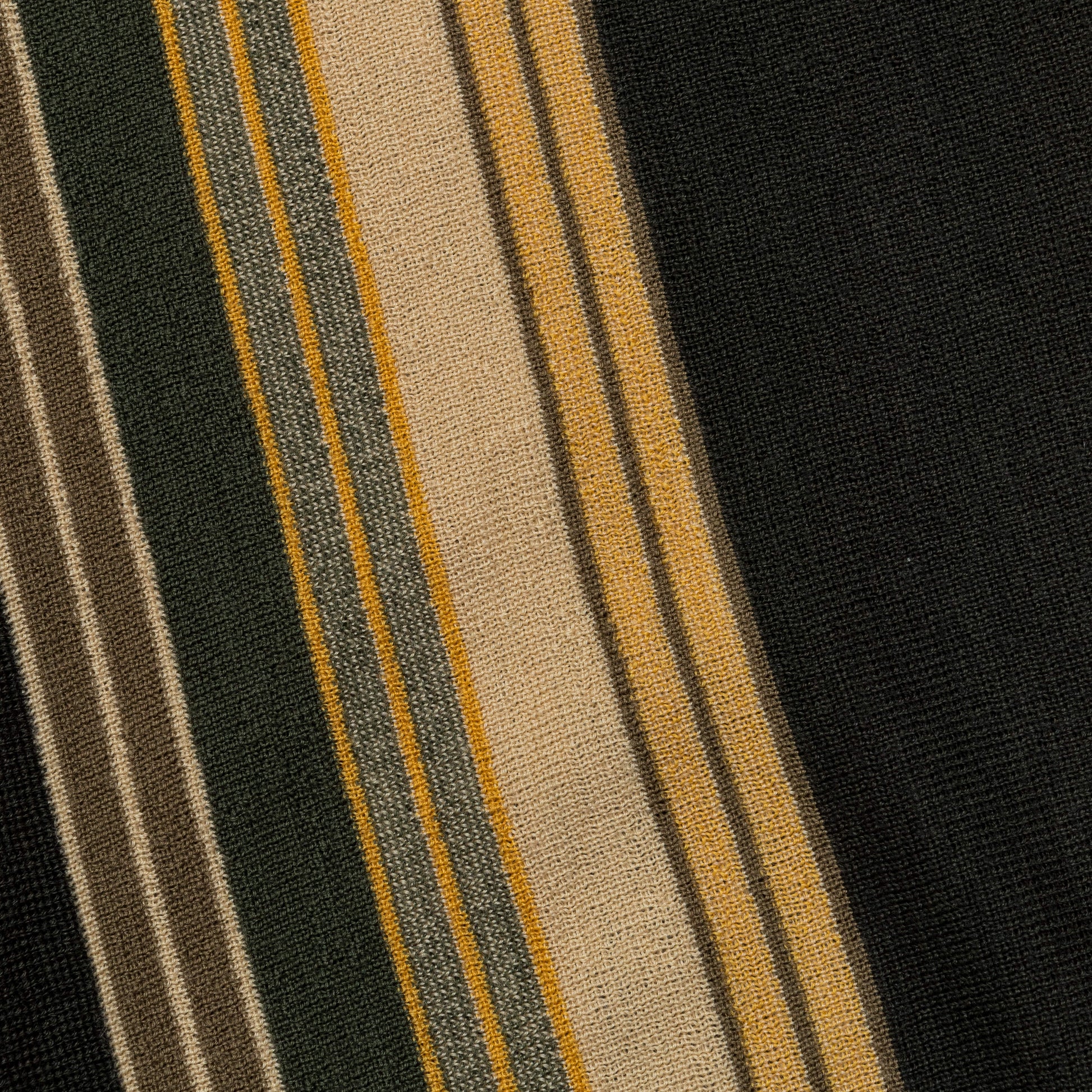 Knit Polo Stripe - Dark Green