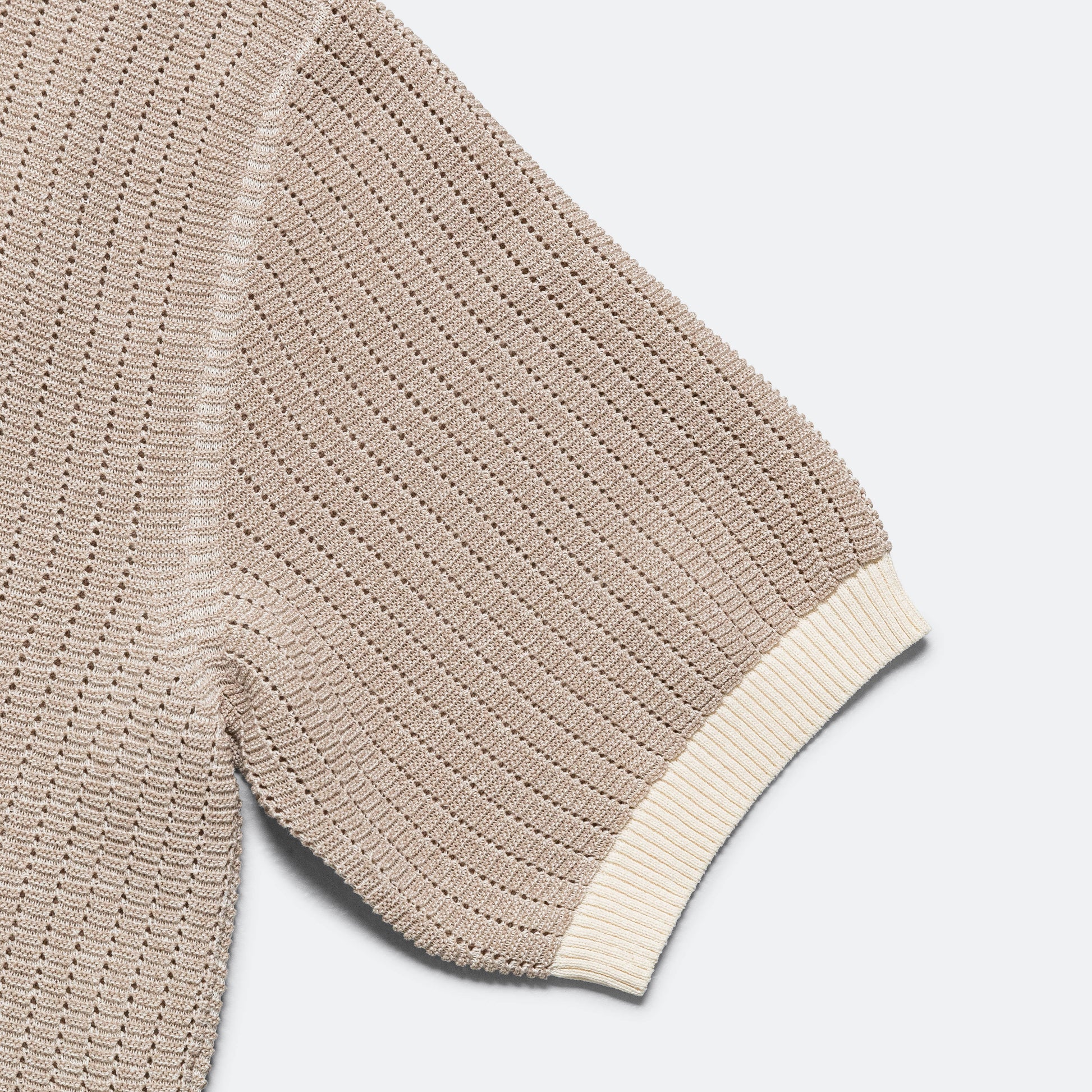Knit Polo 'WASHI' 2 Tone - Off White
