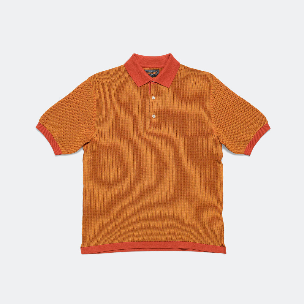 Knit Polo 'WASHI' 2 Tone - Orange