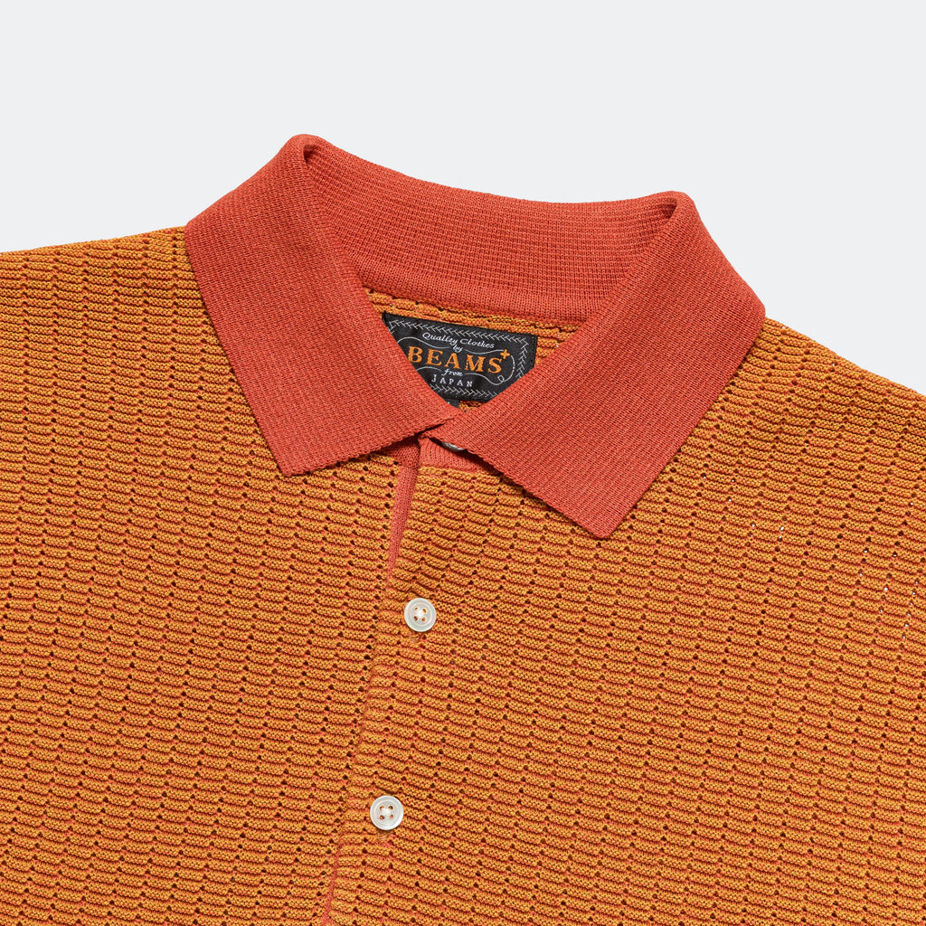 Knit Polo 'WASHI' 2 Tone - Orange