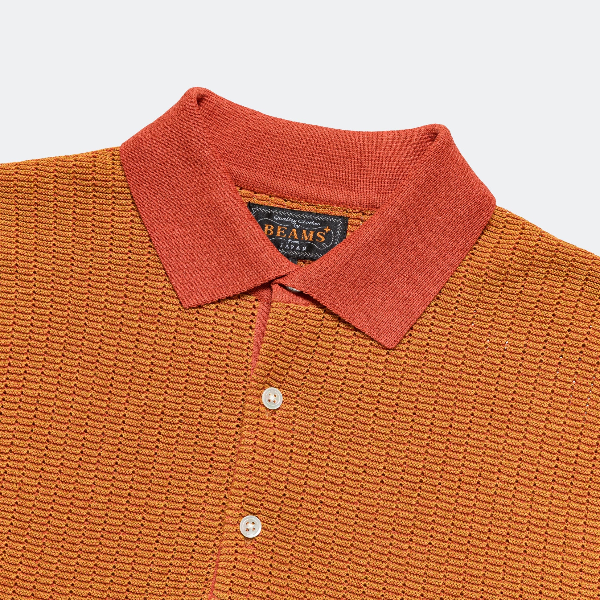 Knit Polo 'WASHI' 2 Tone - Orange