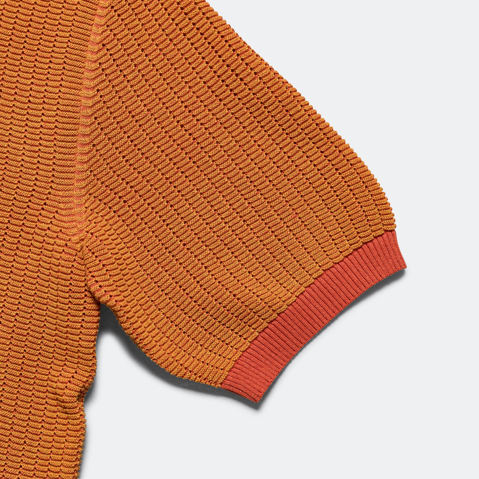 Knit Polo 'WASHI' 2 Tone - Orange