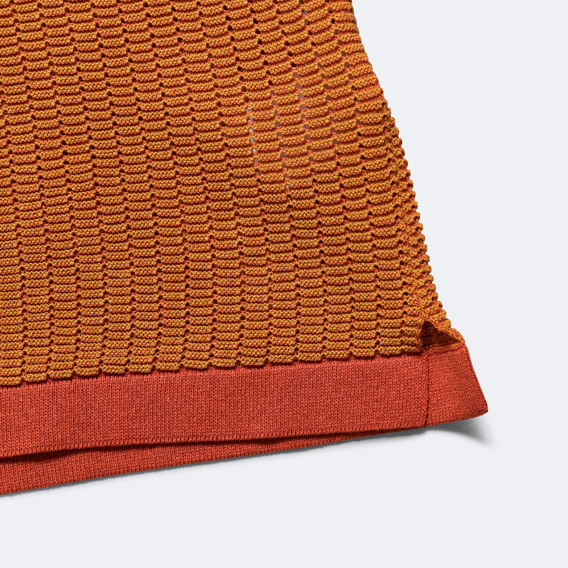 Knit Polo 'WASHI' 2 Tone - Orange