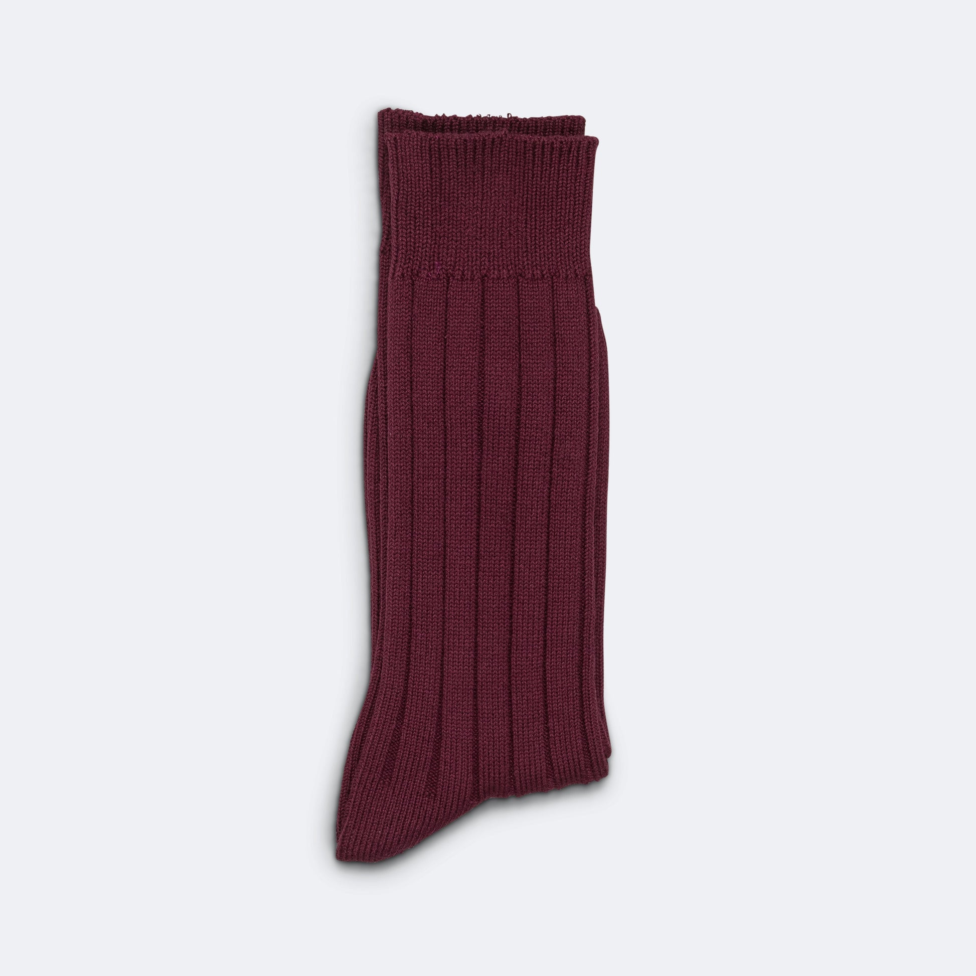 Solid Rib Socks - Burgundy