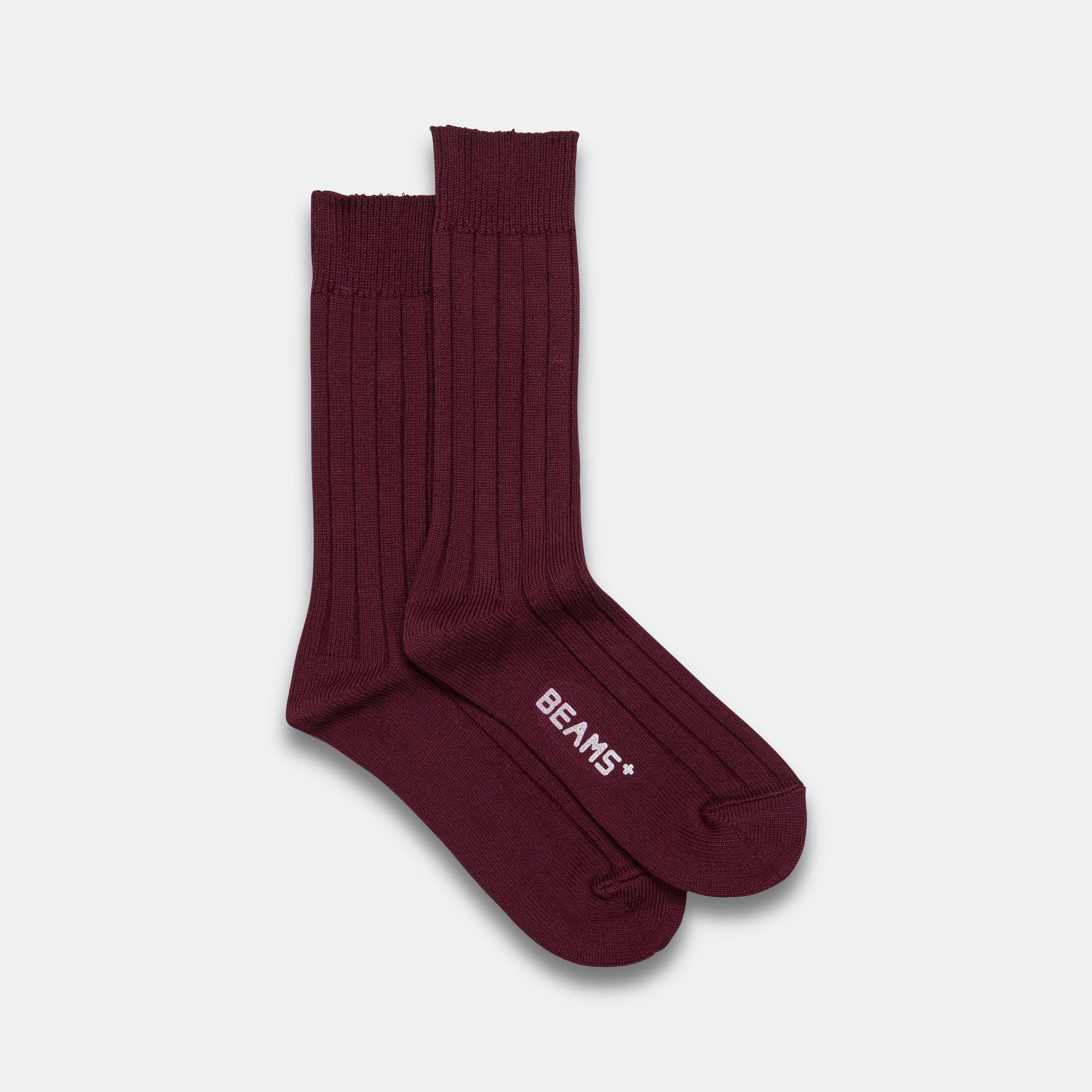 Solid Rib Socks - Burgundy